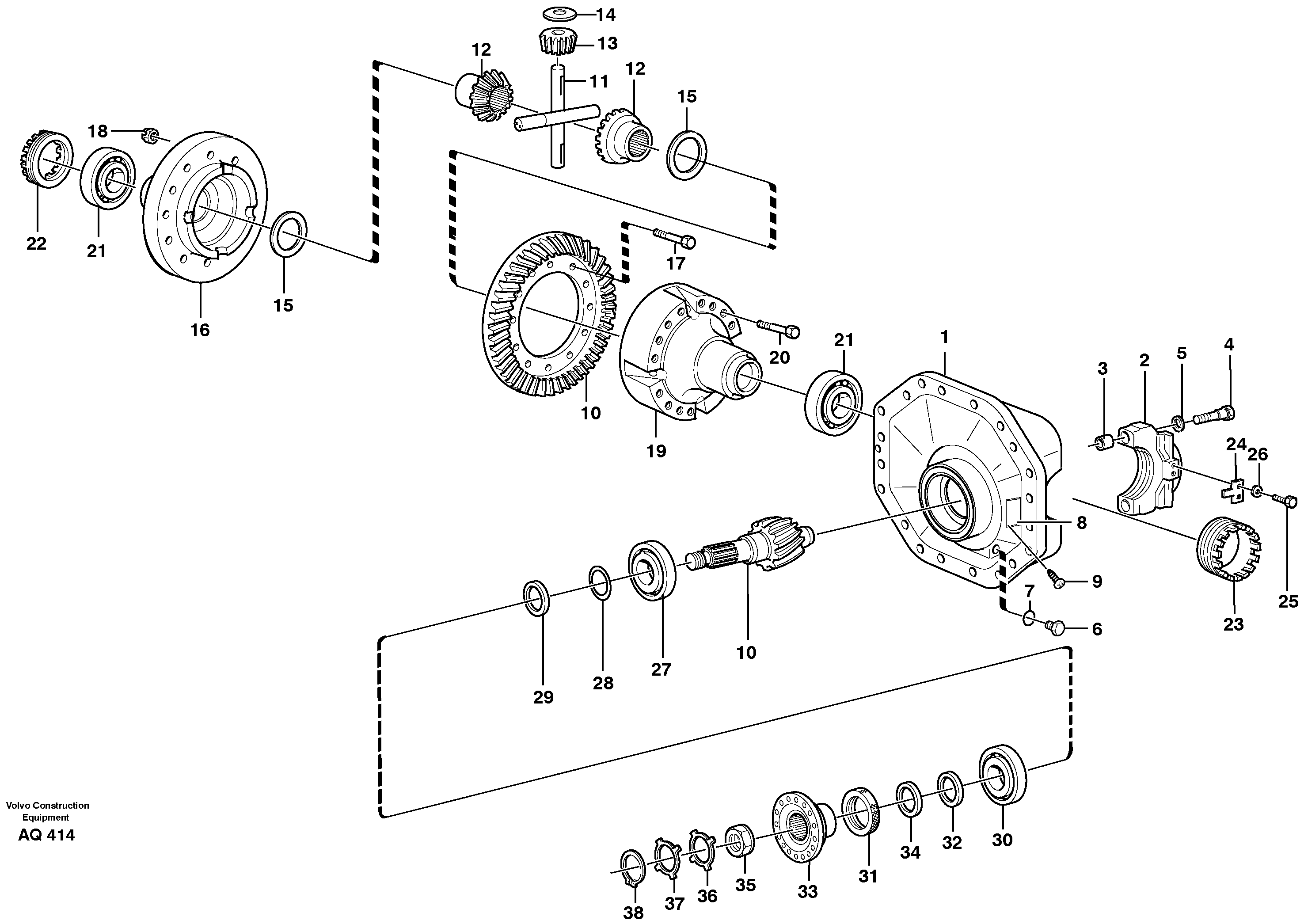 Final drive, front  AWB 31 — volvo parts diagram