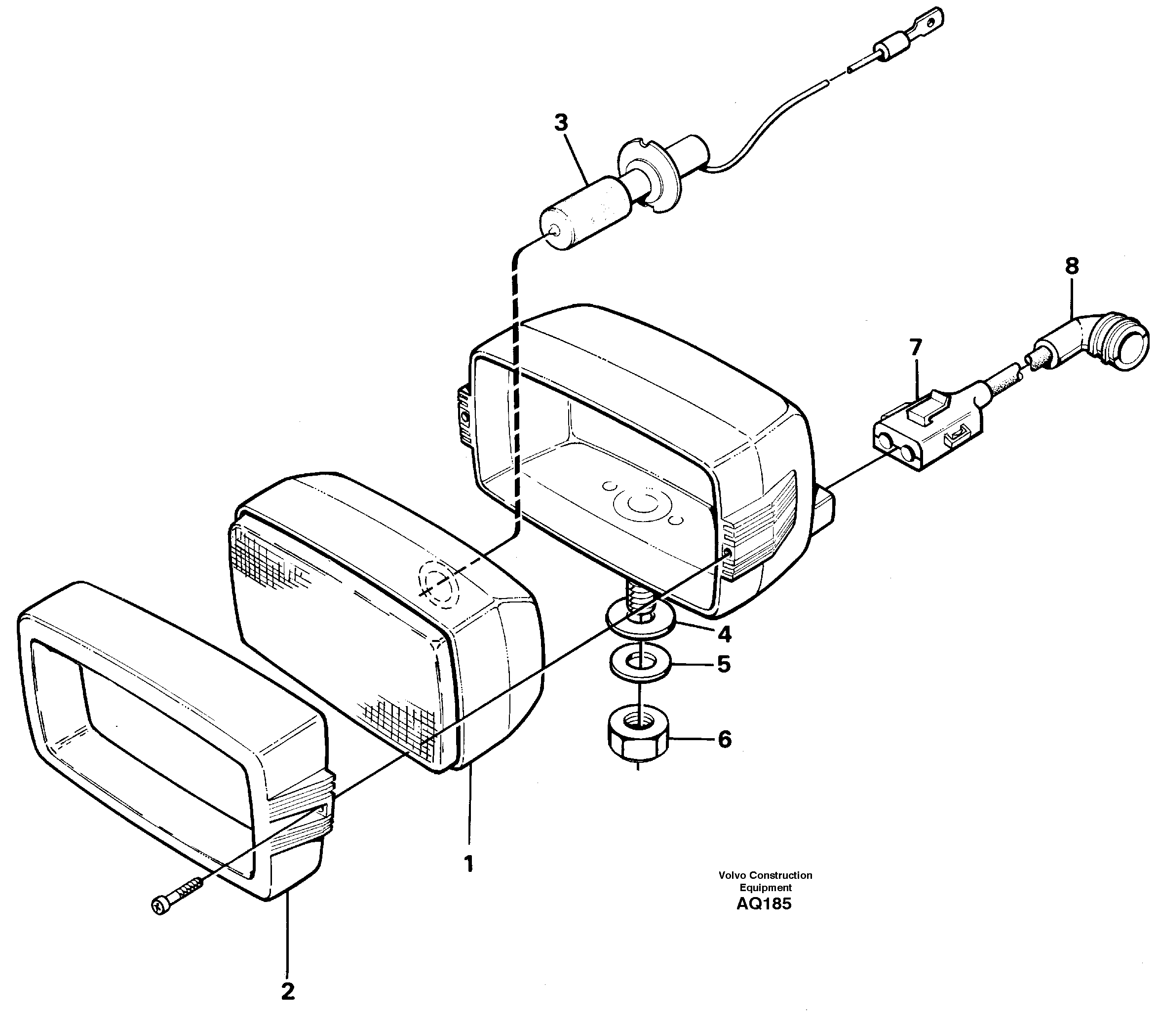 Work lights, front.  91847 — volvo parts diagram