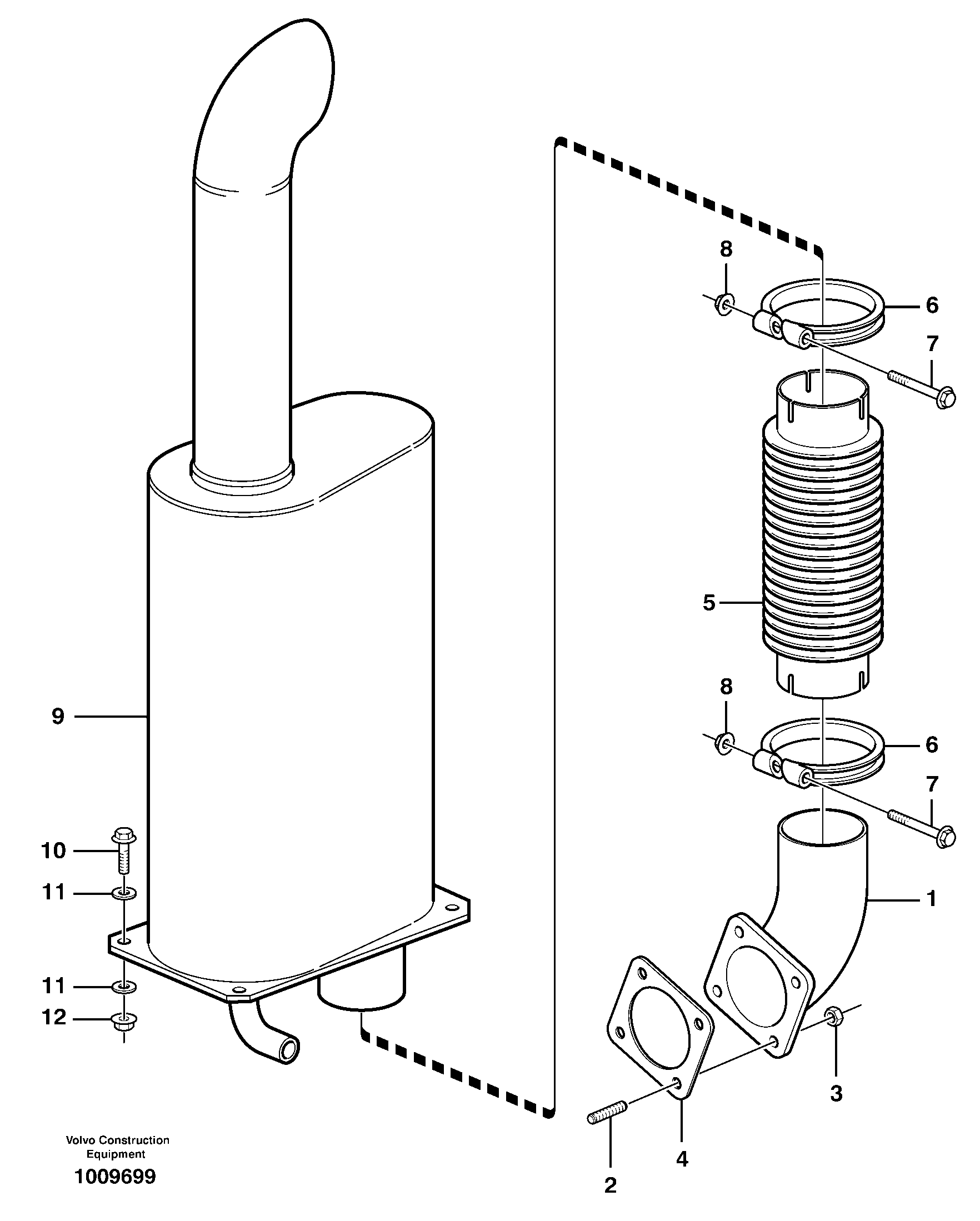 Exhaust system — volvo parts diagram