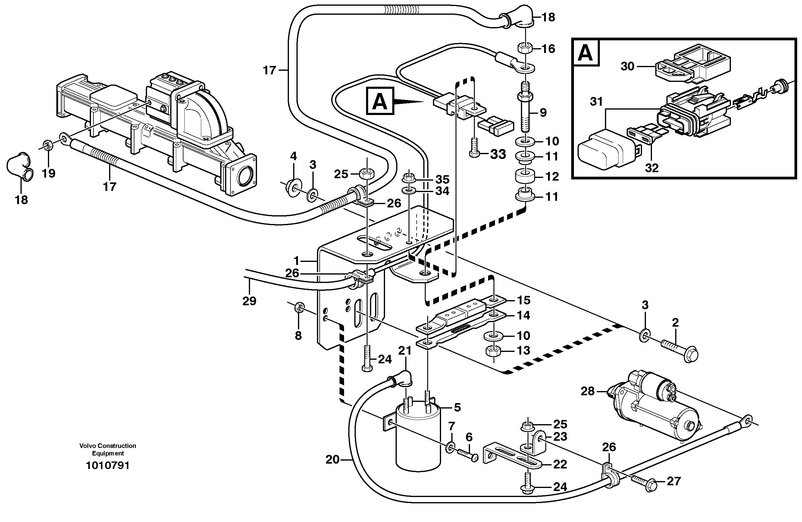 Pre-heater with fitting parts — volvo parts diagram