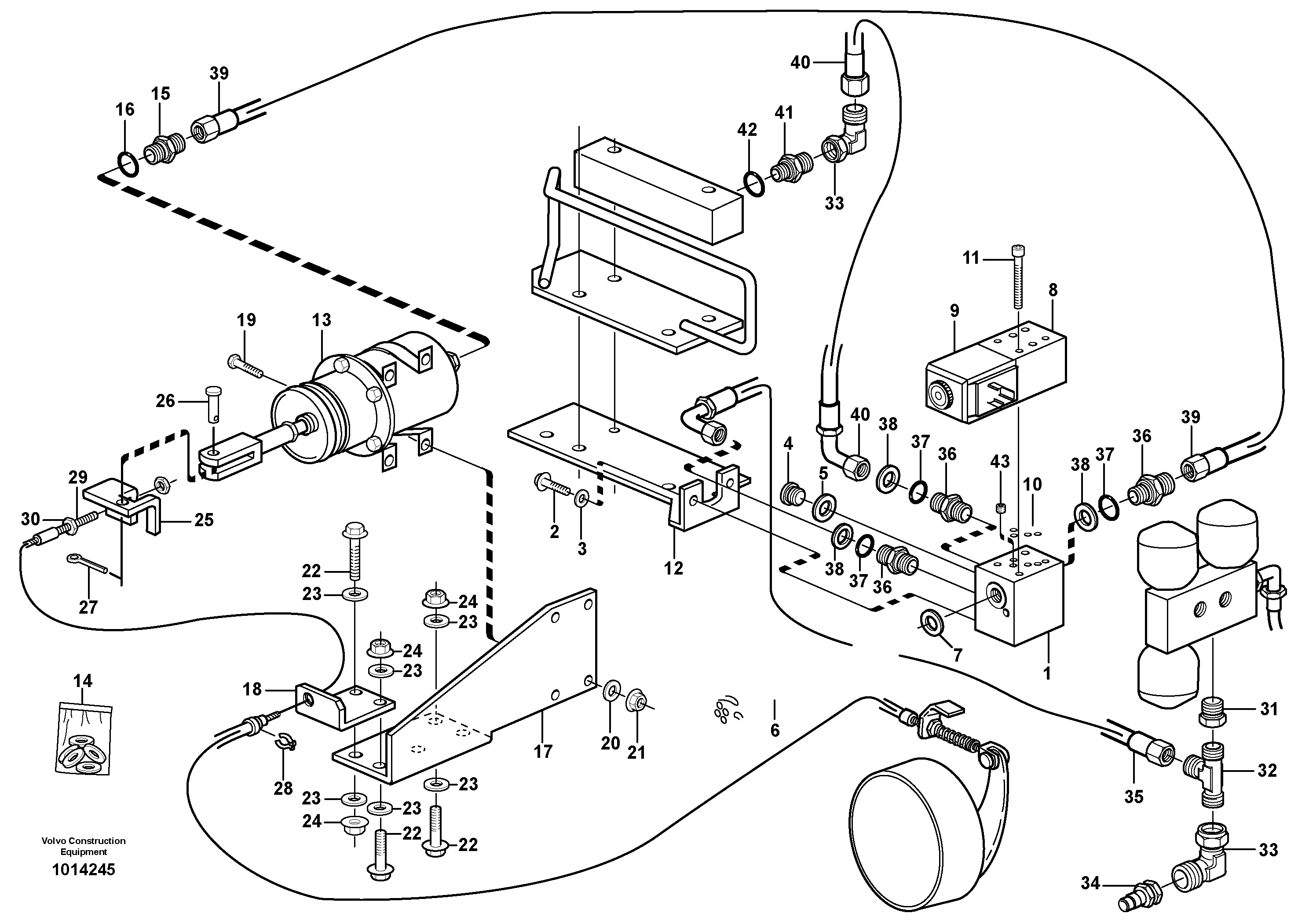 Parking brake, electro -hydraulic  80380 — volvo parts diagram