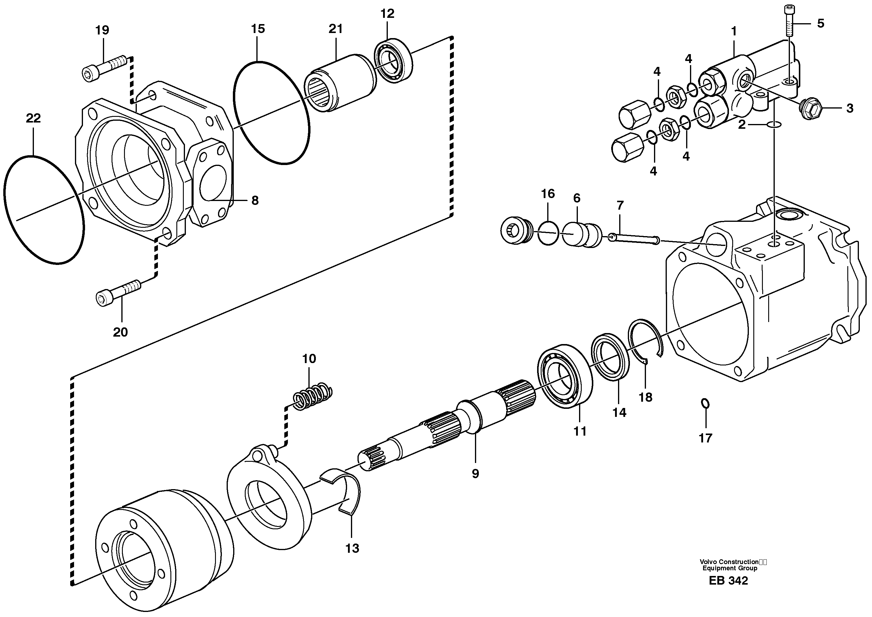 Hydraulic pump  11147258 — volvo parts diagram