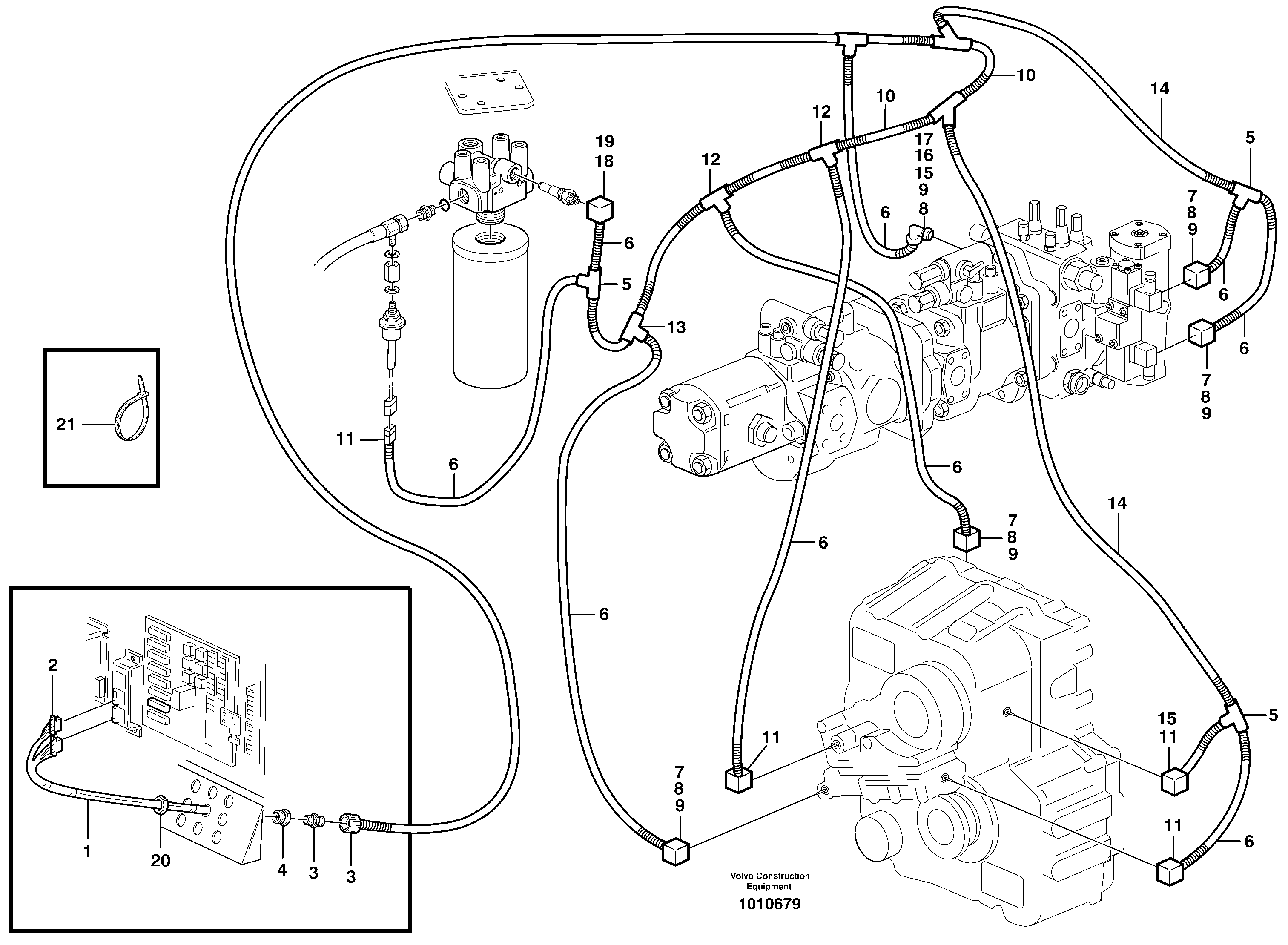 Cable harness, transmission. — volvo parts diagram