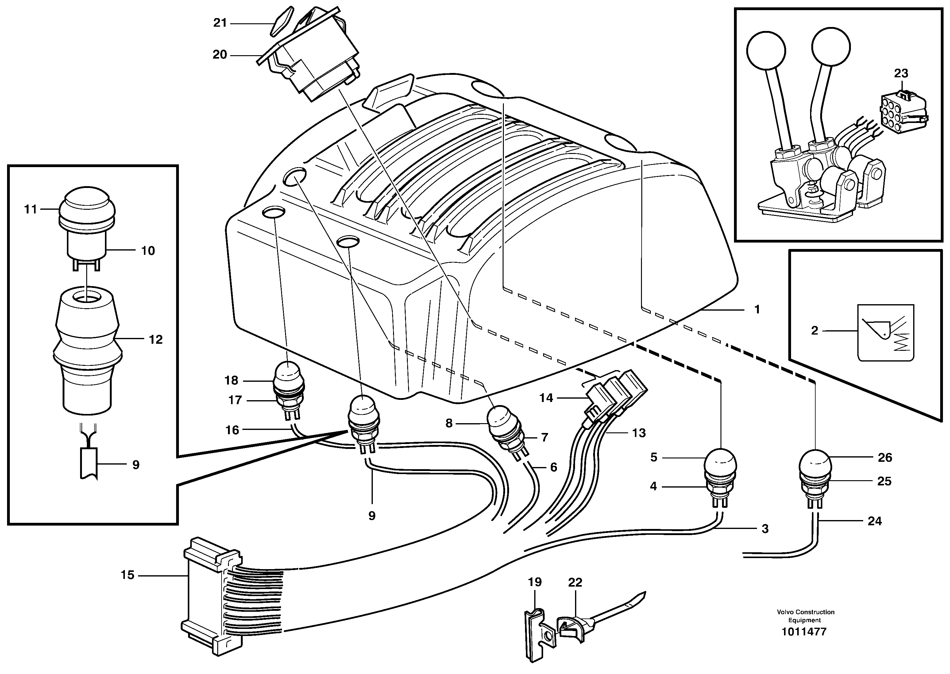 Cable harnesses, servo valve. — volvo parts diagram