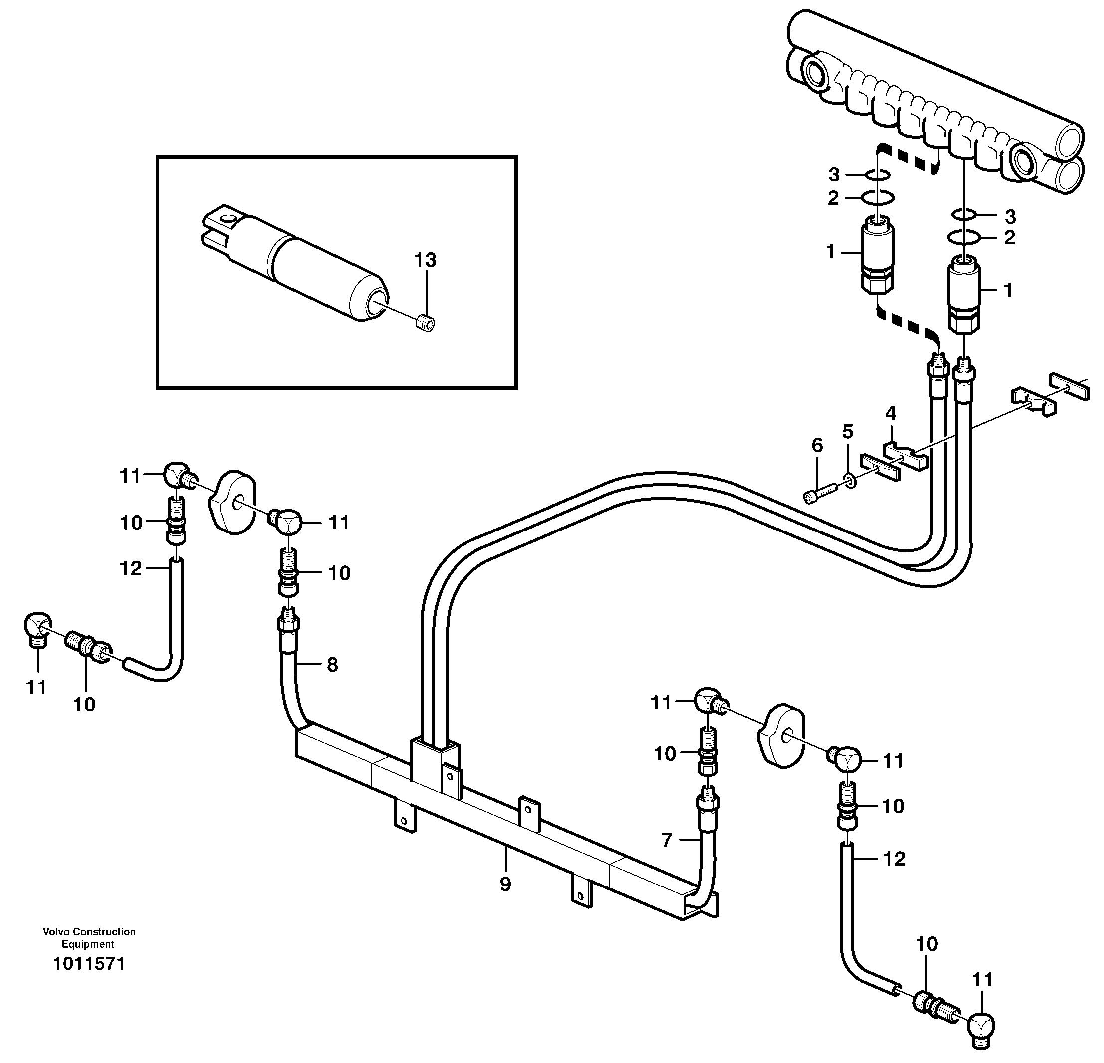 Central lubrication,tool bar  80579, 80024 — volvo parts diagram
