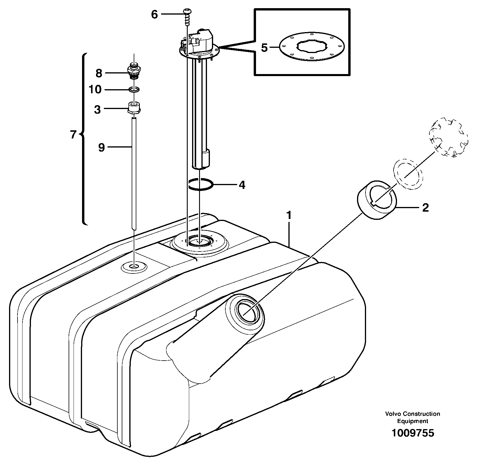 Fuel tank — volvo parts diagram