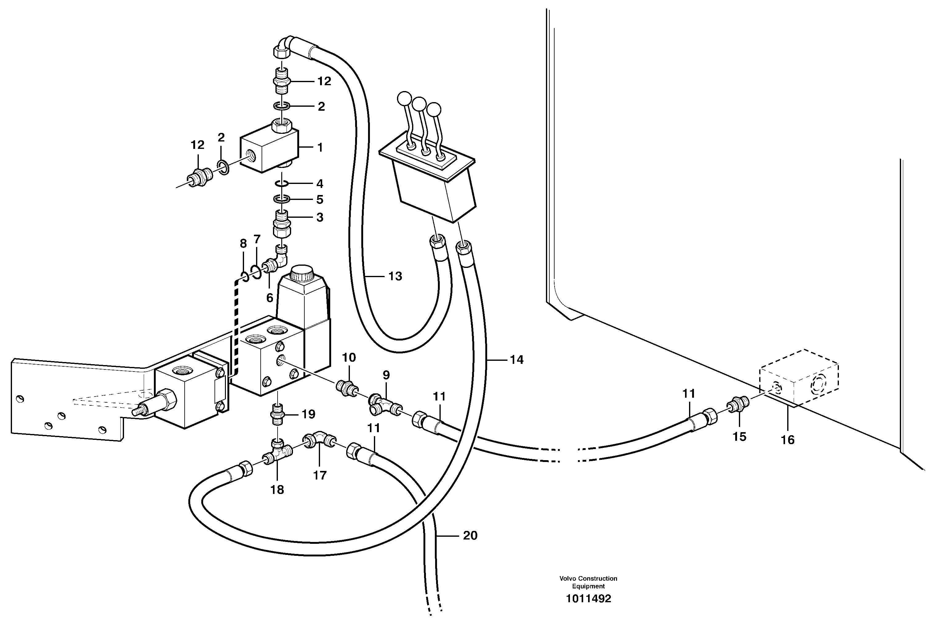 Servo hydraulic: hydraulic lines  80211 — volvo parts diagram