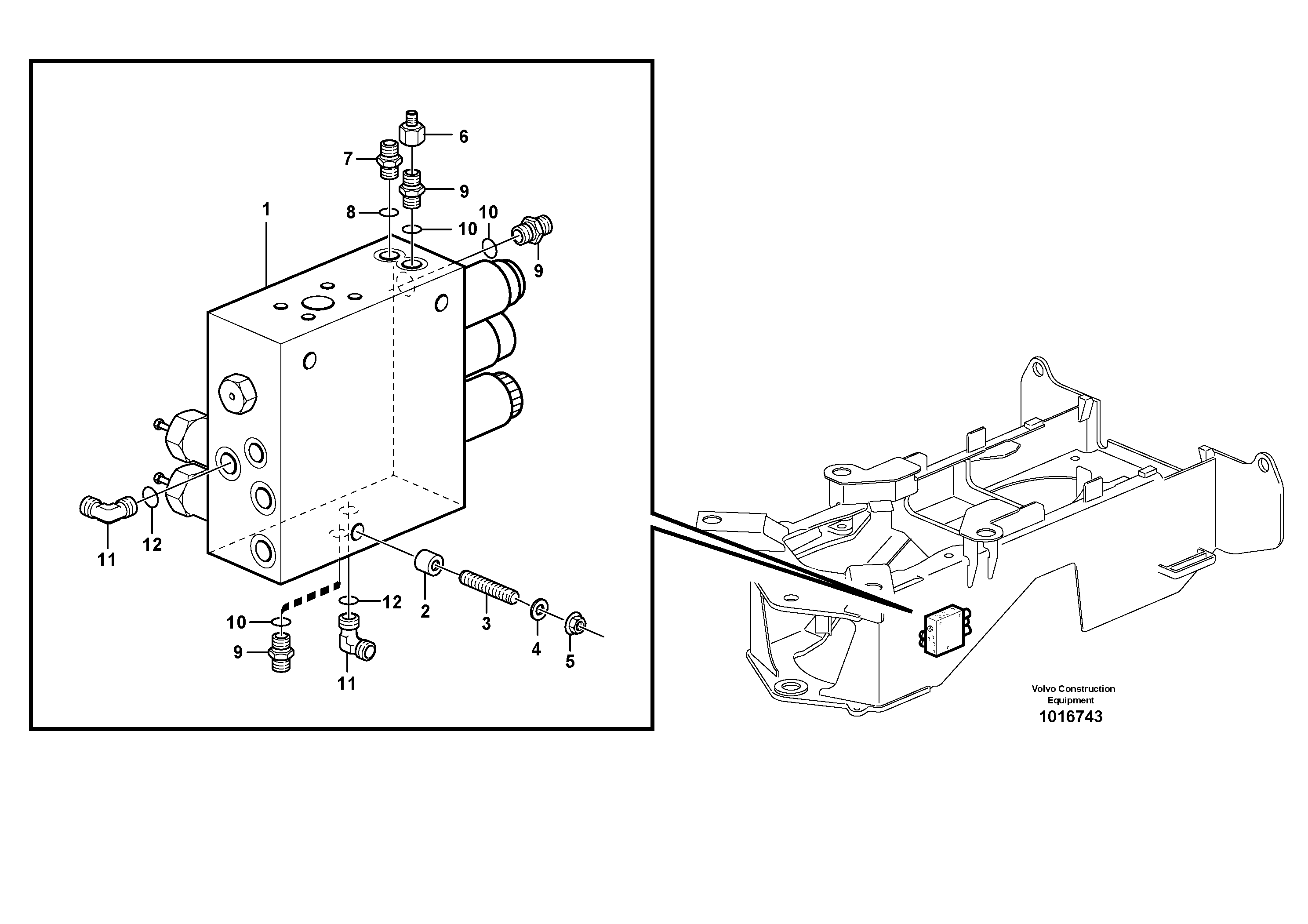 Valve body with fitting parts — volvo parts diagram