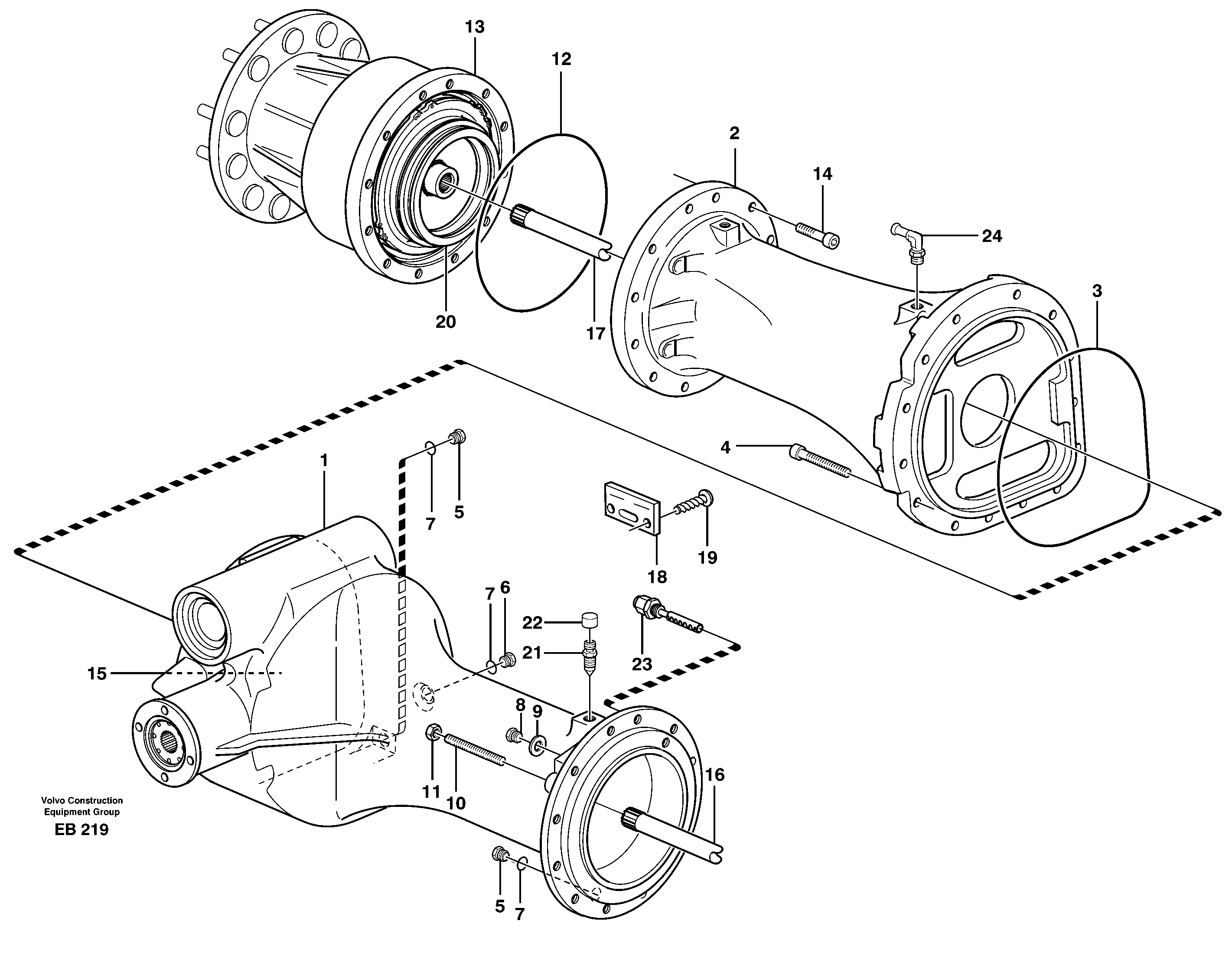 Planetary axle, rear  AWB 10, STD, 80379 — volvo parts diagram
