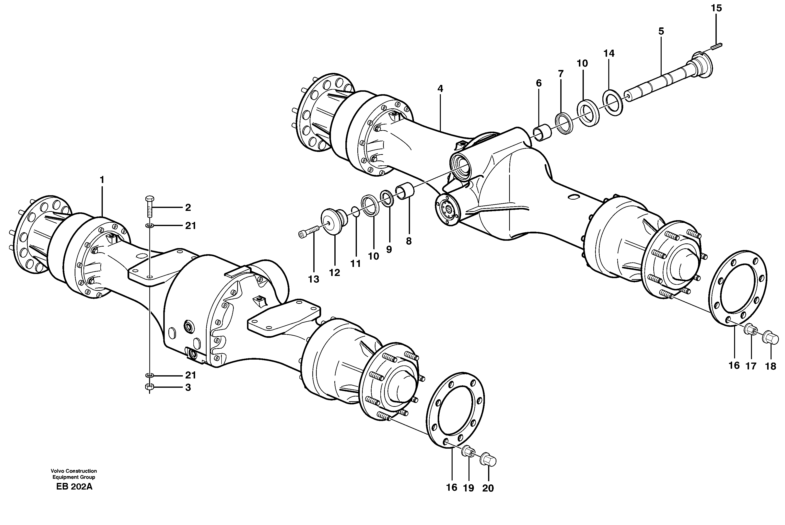 Planetary axle, mounting  AWB 10 — volvo parts diagram