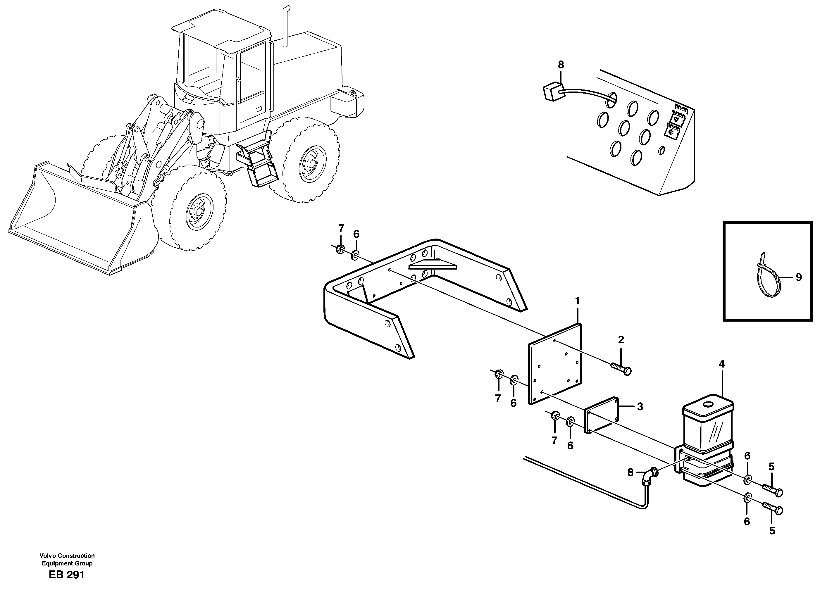 Cable harness for central lubrication  80579 — volvo parts diagram