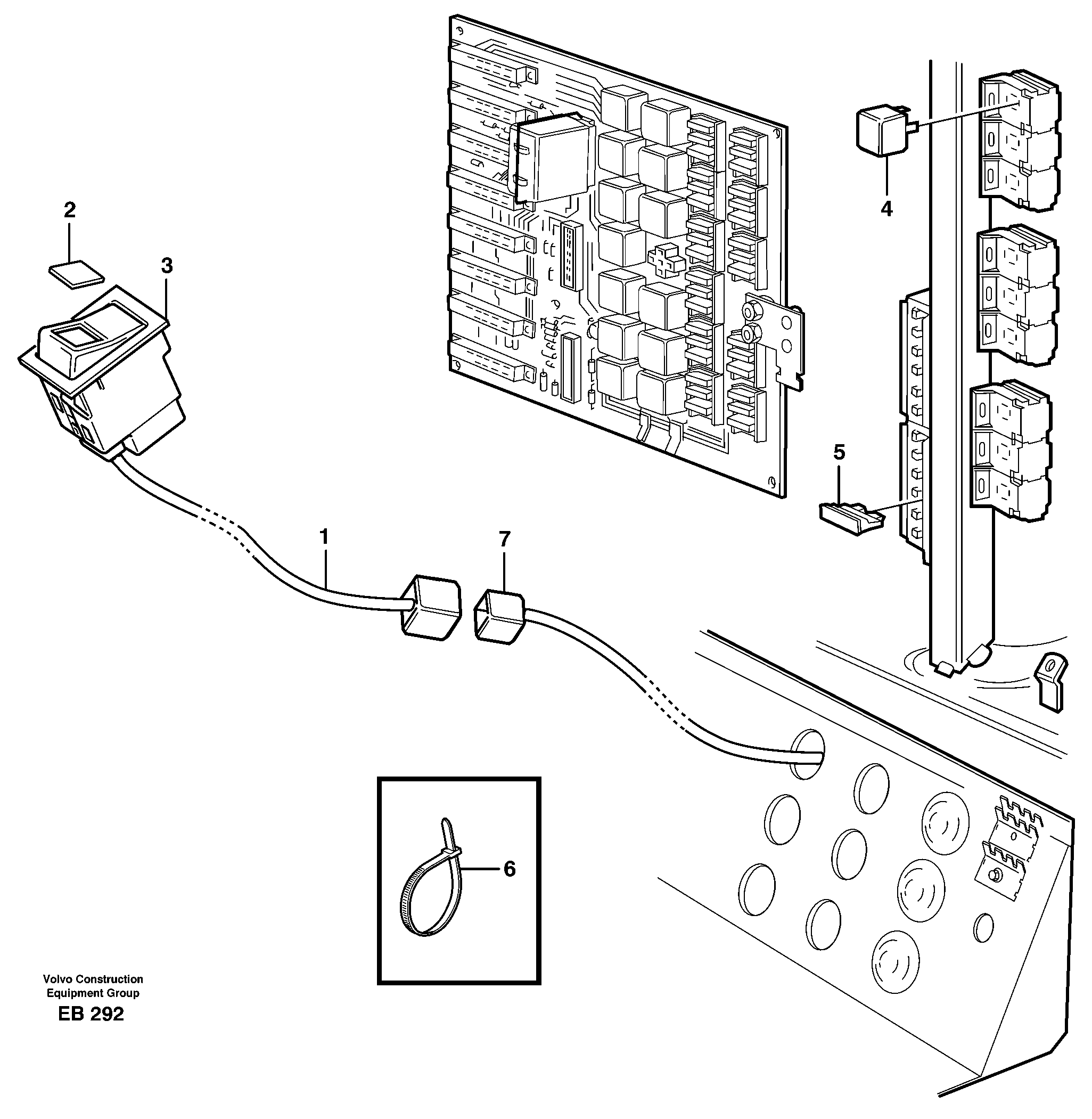Cable harness for central lubrication  80579 — volvo parts diagram