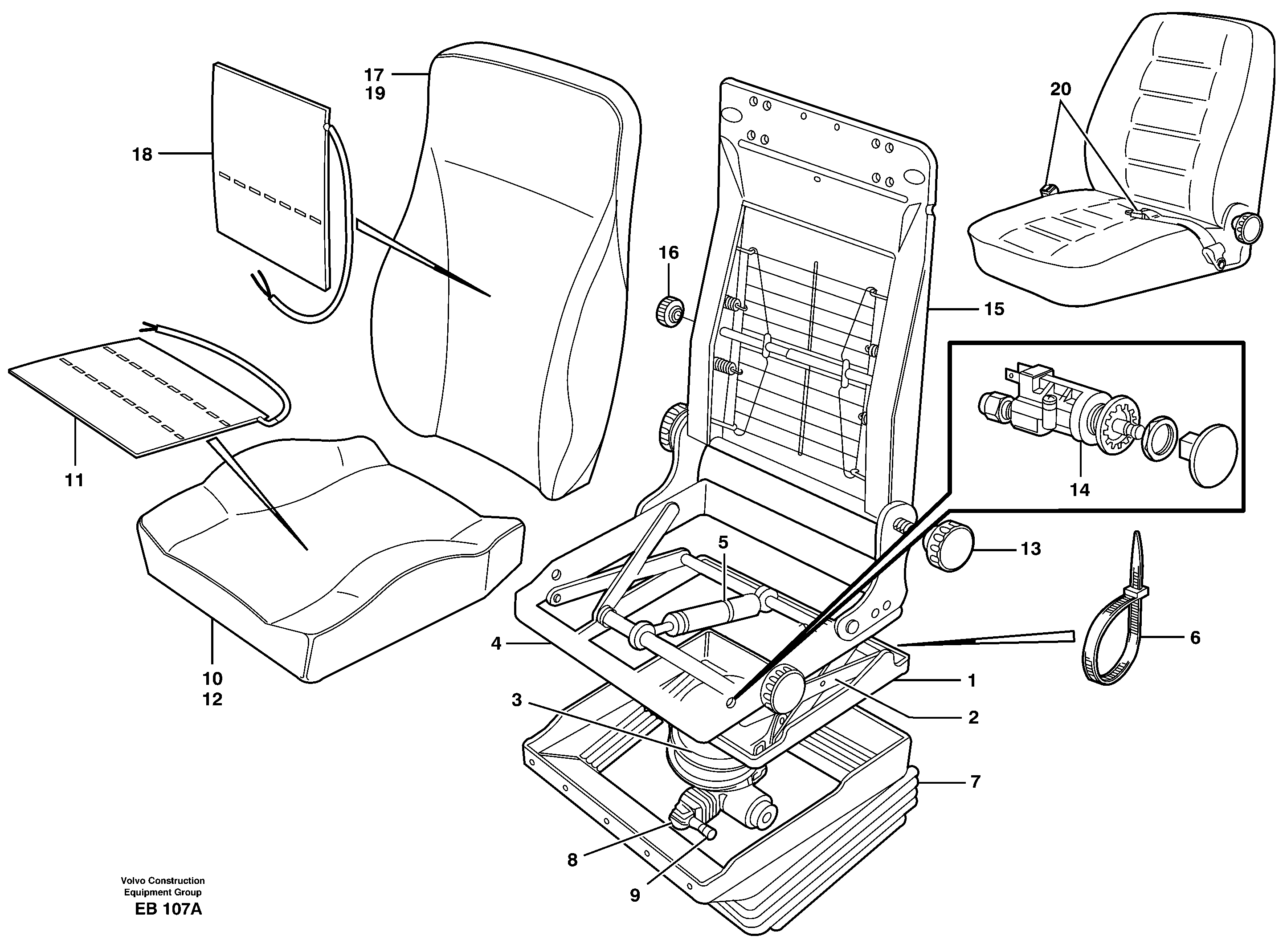 Driver's seat.  80572 — volvo parts diagram