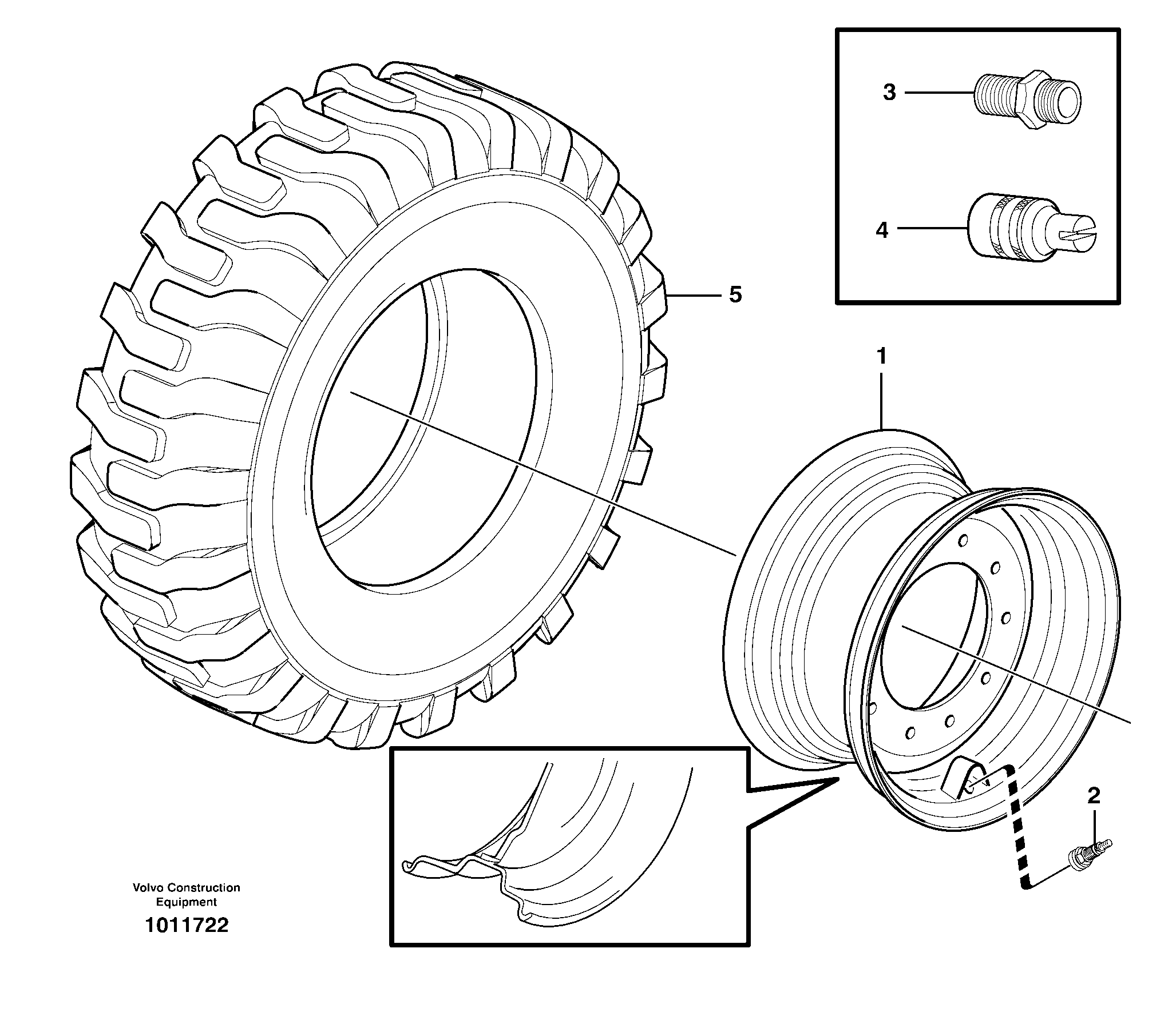 Wheel  17,5-R25 82447, 82724, 91536, 91605, 92247, 92736 — volvo parts diagram