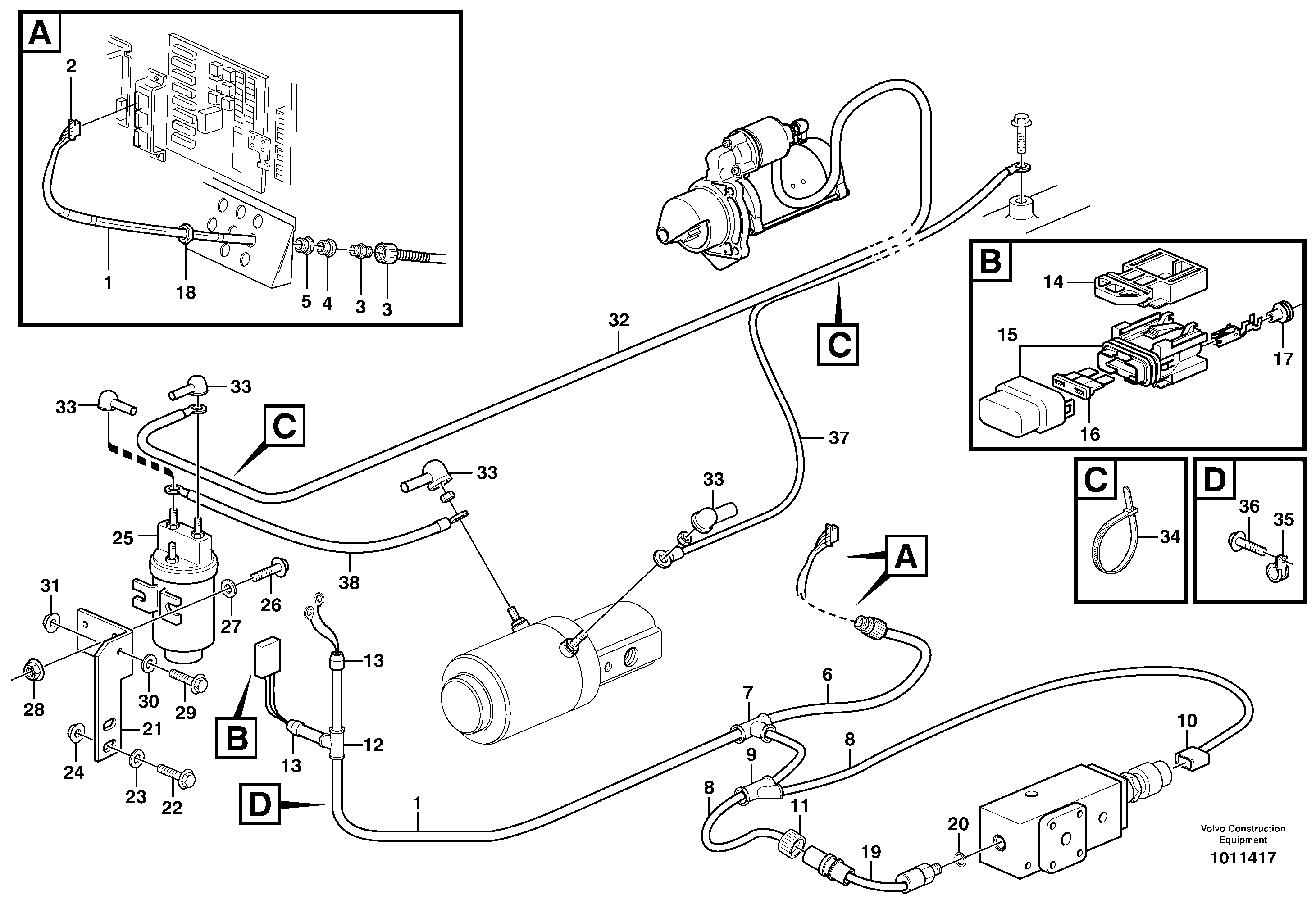 Cable harness, secondary steering system.  82692 — volvo parts diagram