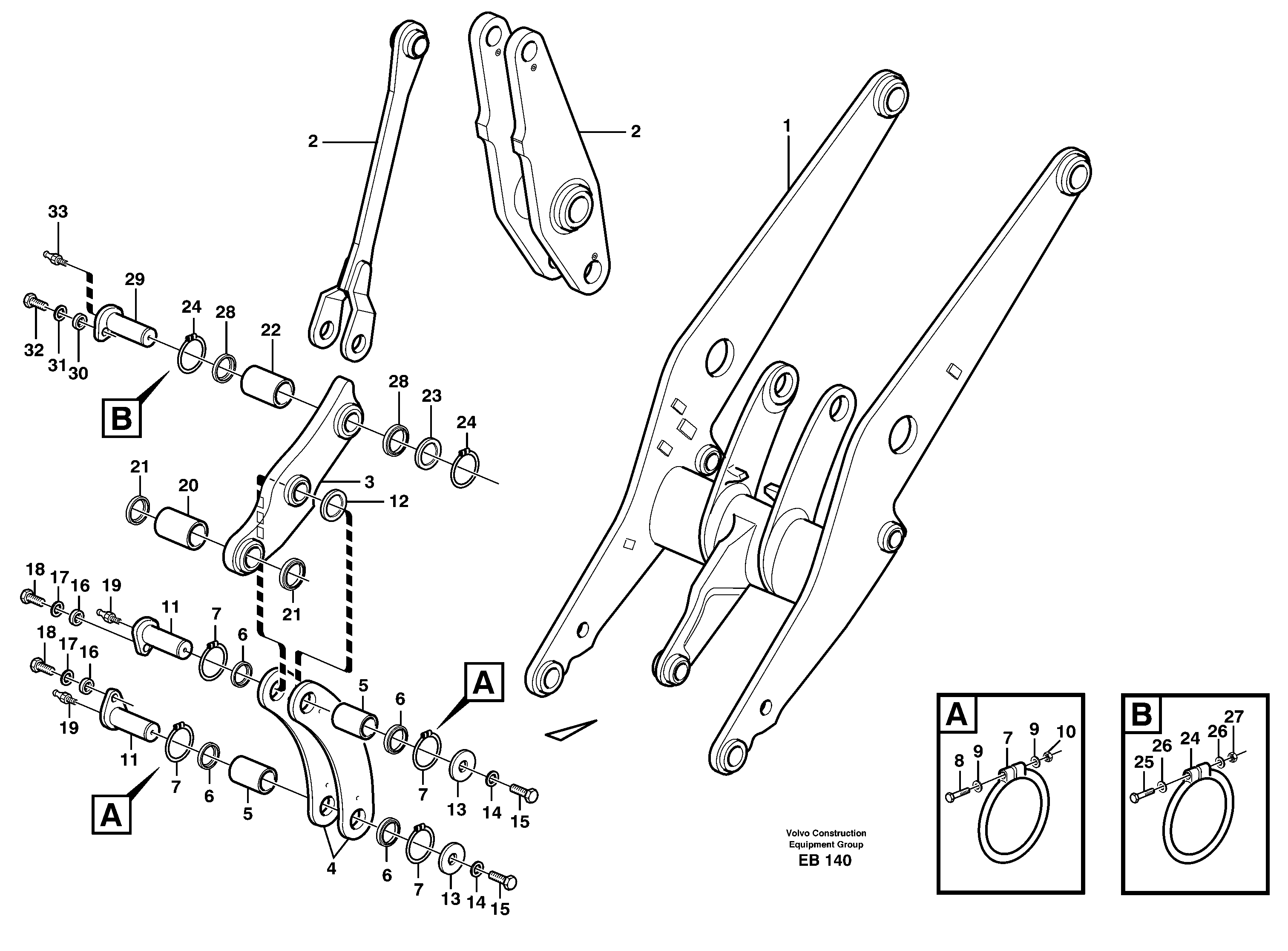 Forward links with assembly parts — volvo parts diagram