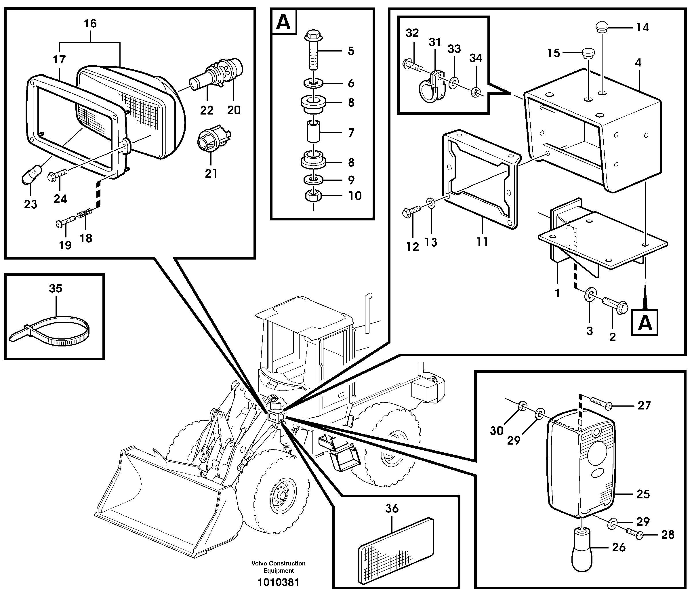 Lighting, front — volvo parts diagram