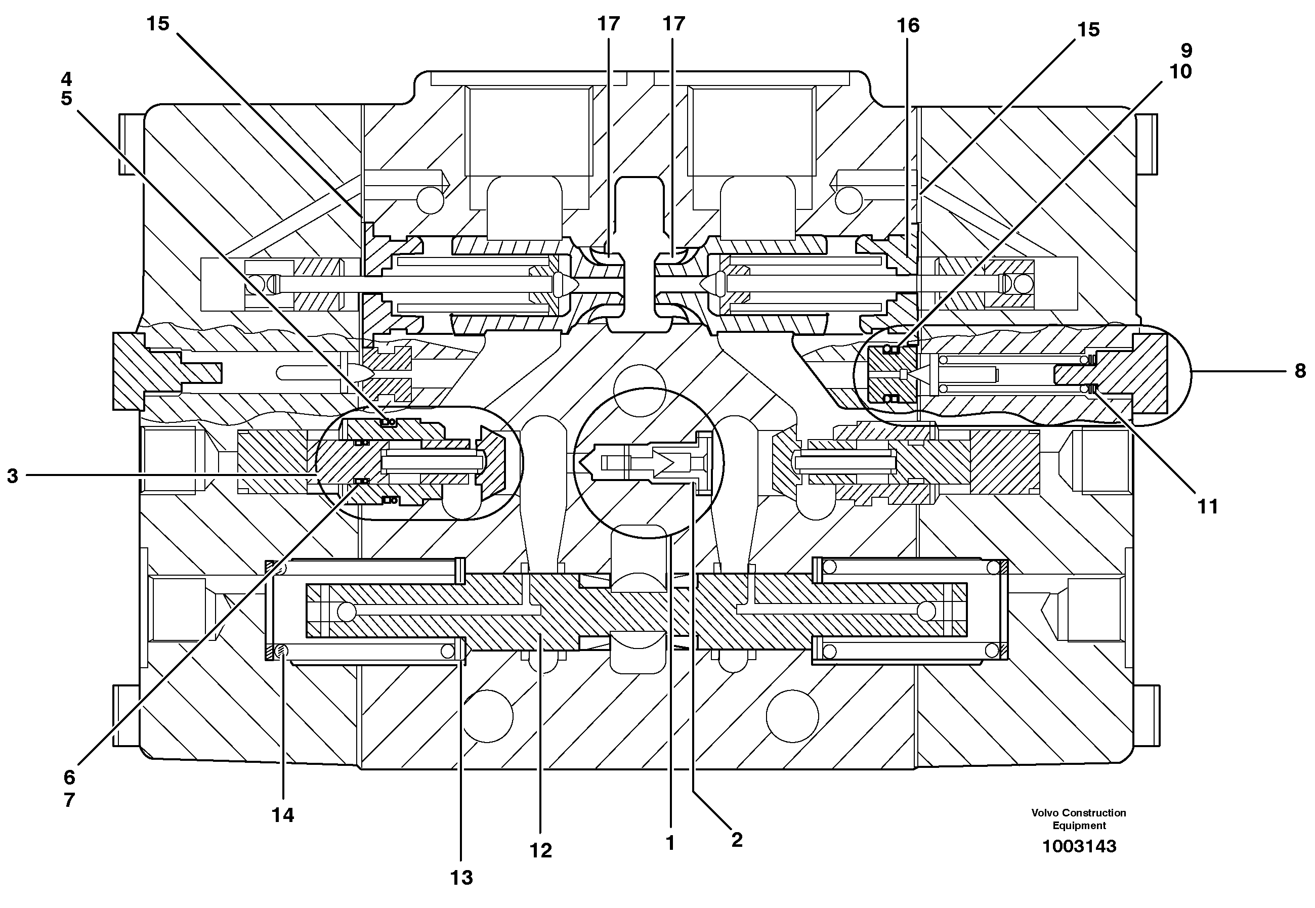 Valve section 3rd-4th function  80213, 80215, 80358 — volvo parts diagram