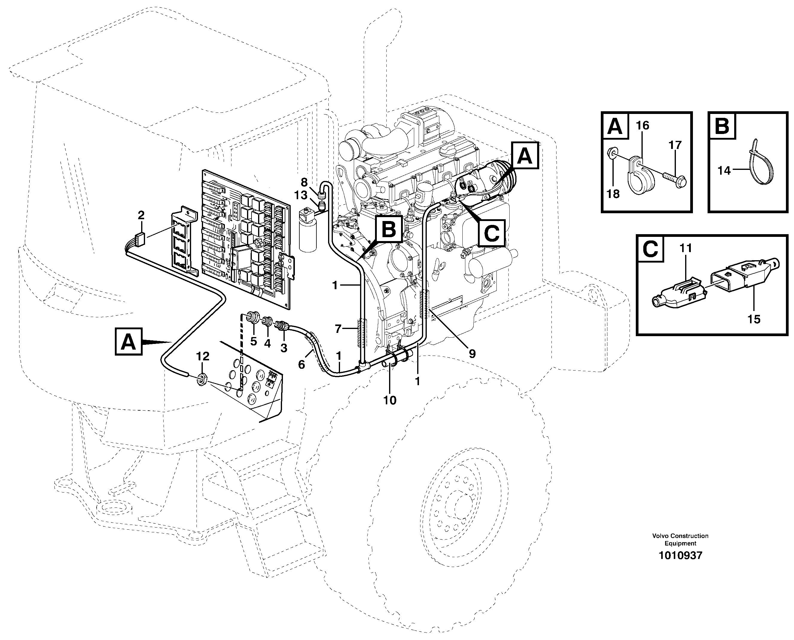 Cable harness, compressor  82690, 82903 — volvo parts diagram