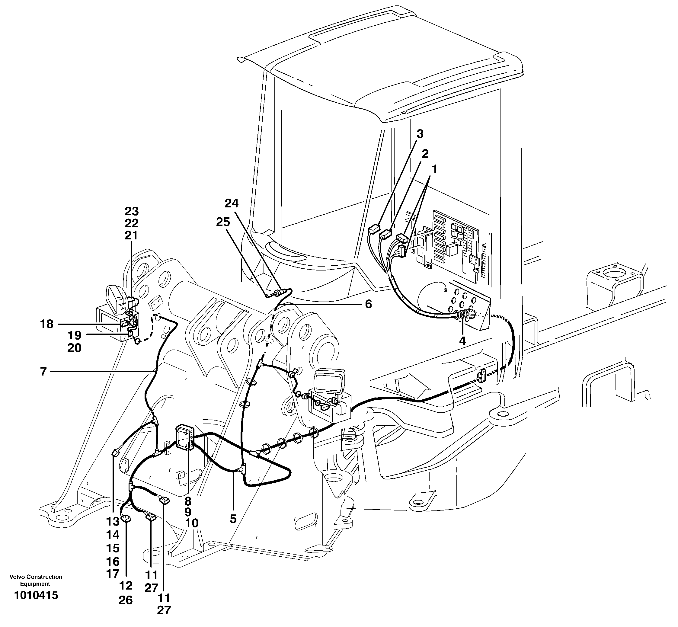 Cable harness, front — volvo parts diagram