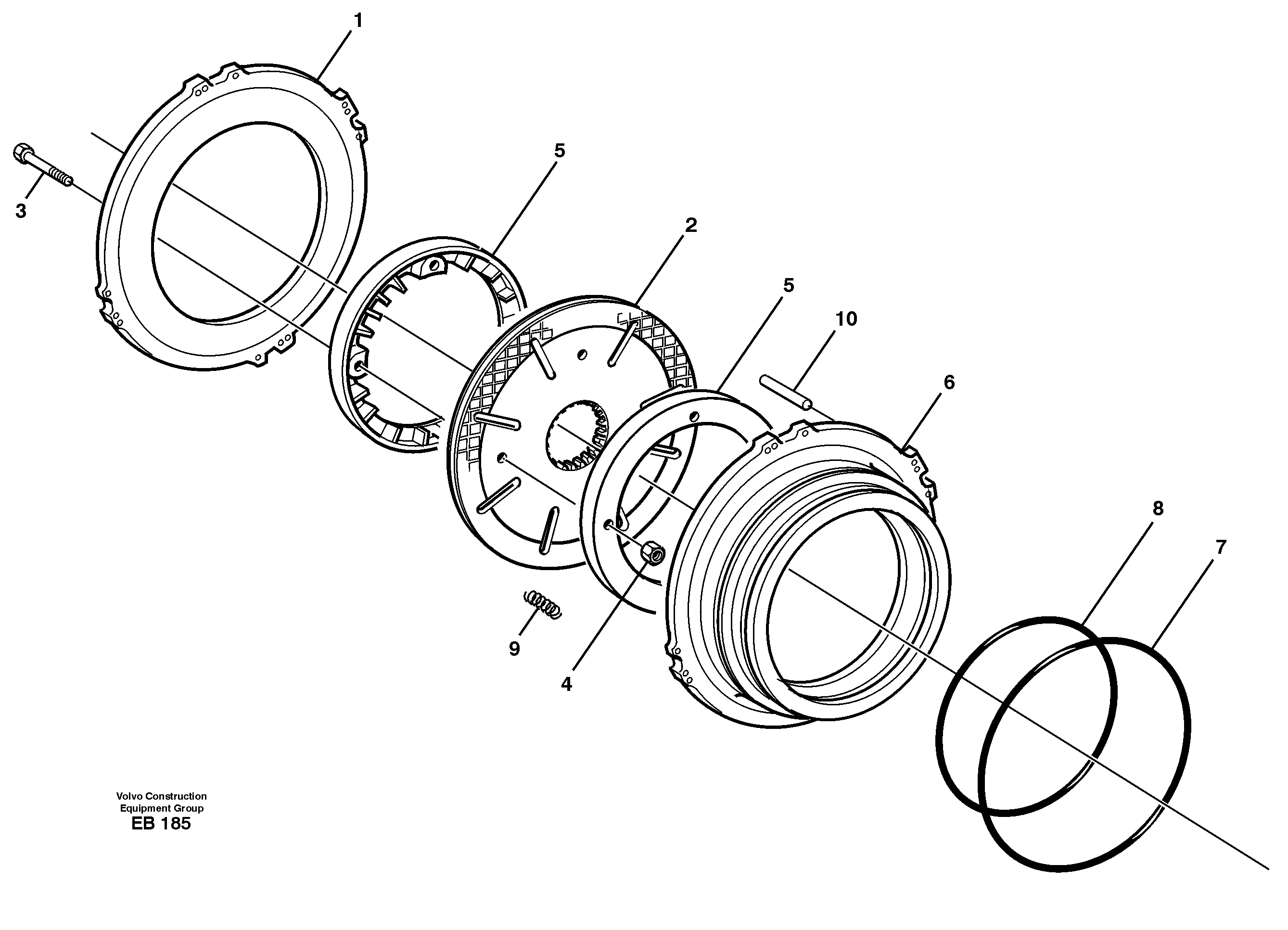 Multi-disc brake  23819, 23820 — volvo parts diagram