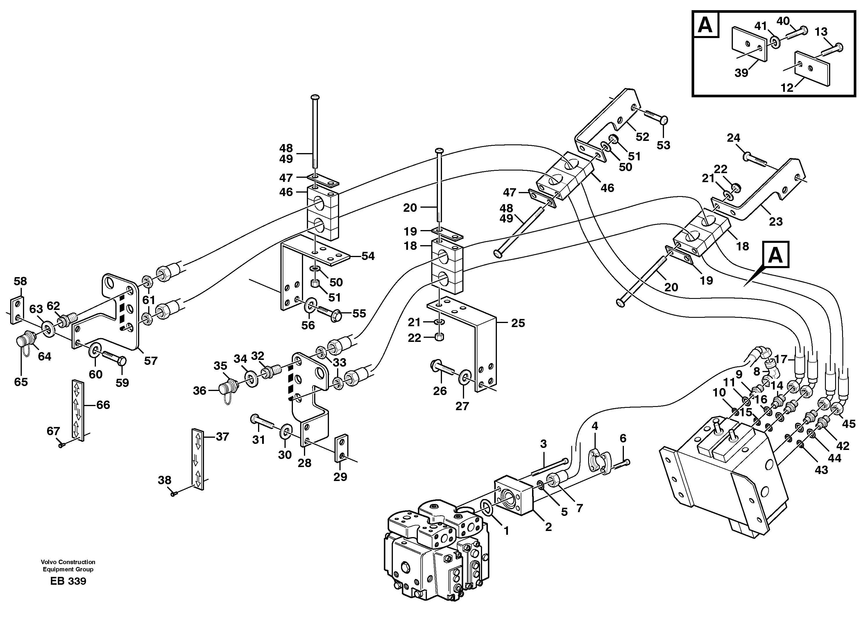 Feed lines,5th and 6th function  80210 — volvo parts diagram