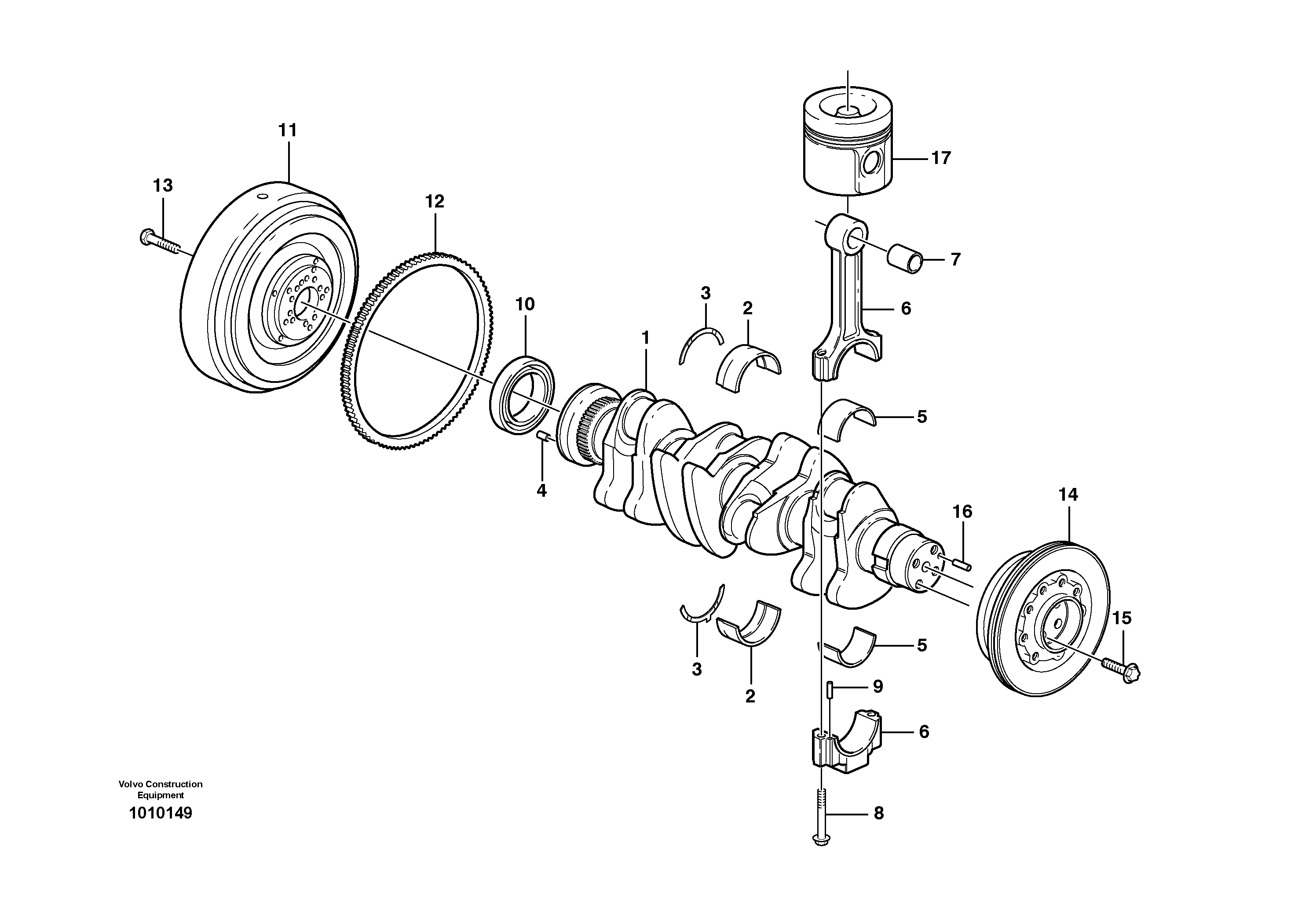 Crankshaft and related parts — volvo parts diagram