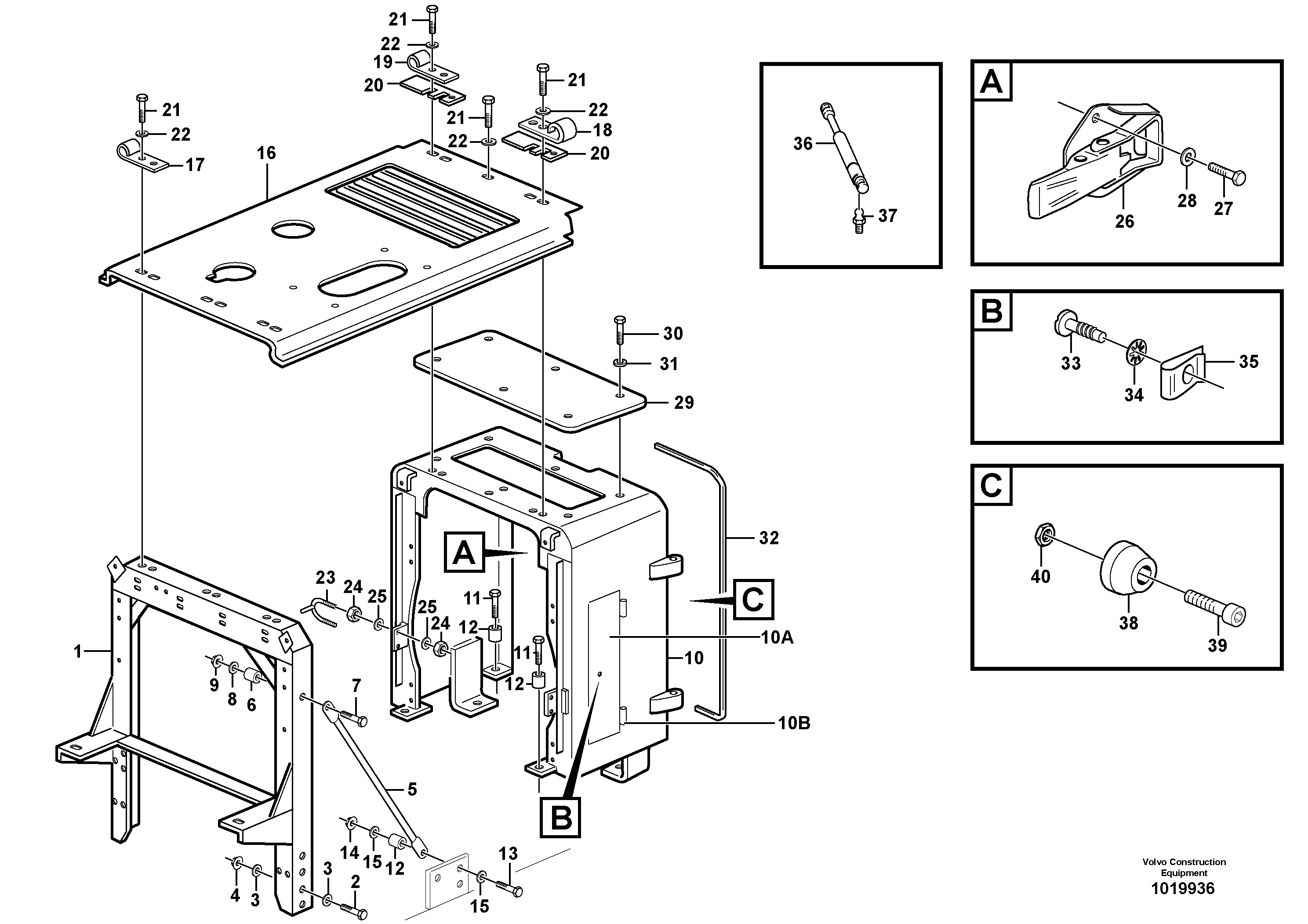 Engine cover — volvo parts diagram