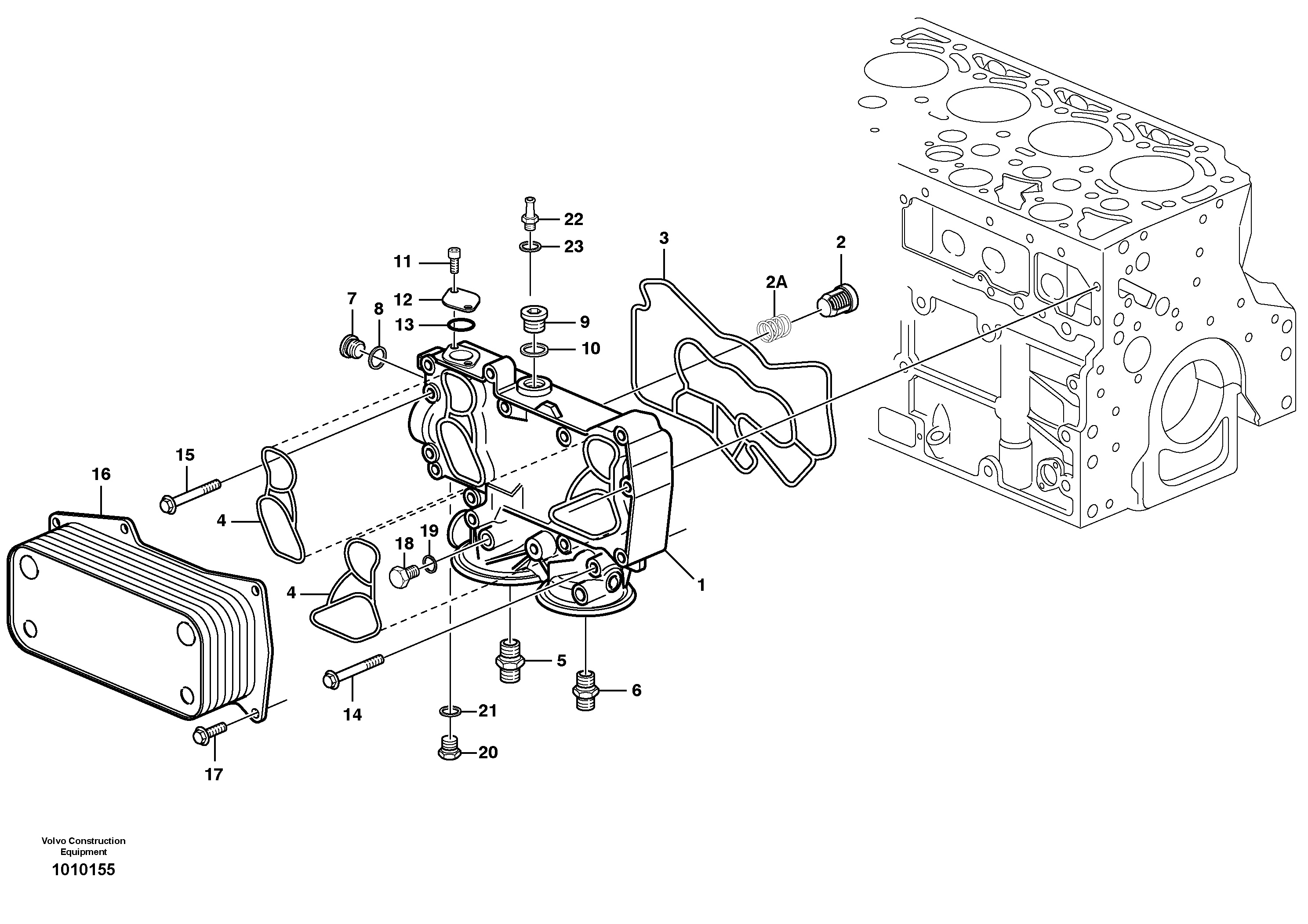 Oil cooler — volvo parts diagram