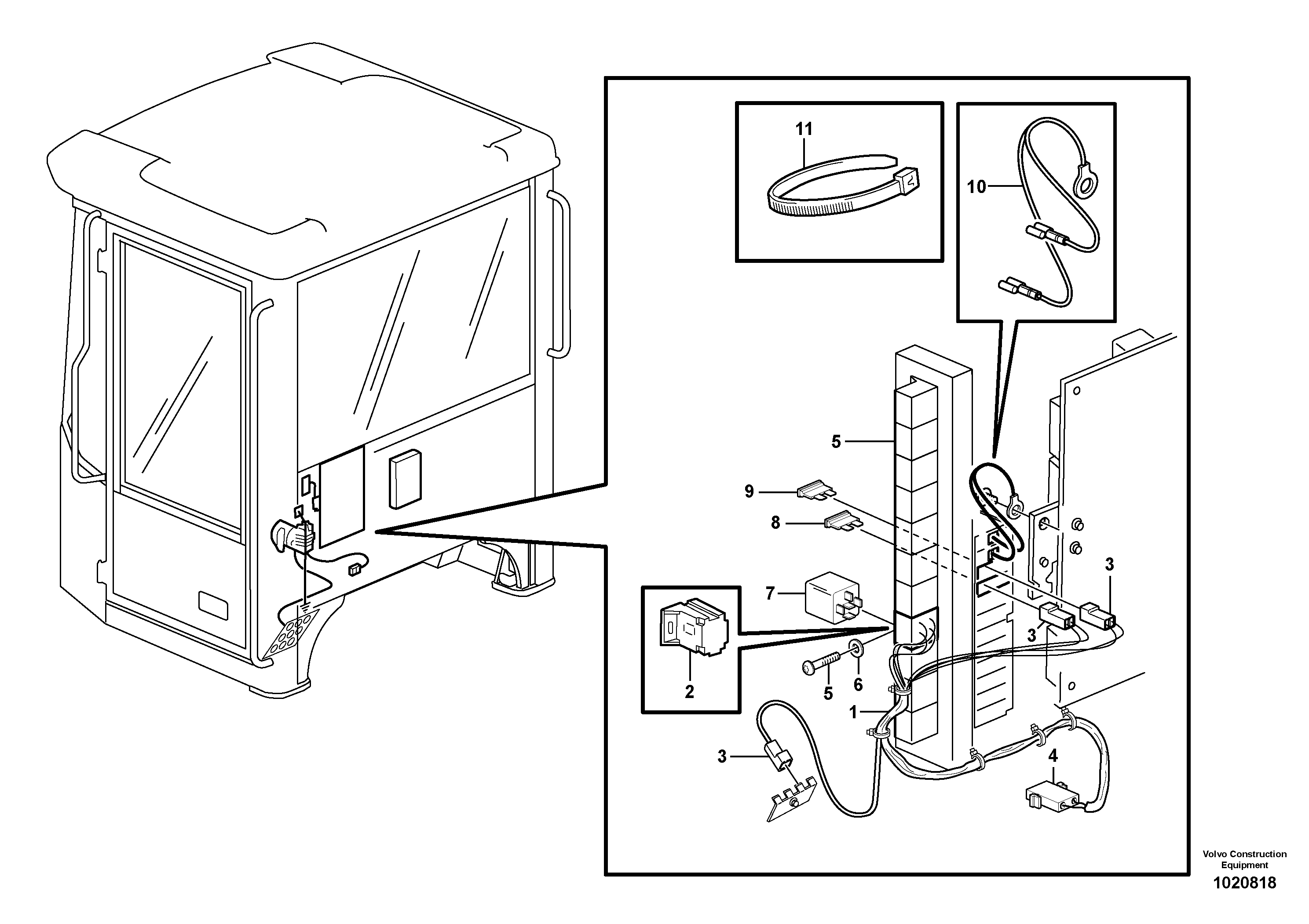 Cable harness, air-suspension seat  80506, 83070 — volvo parts diagram