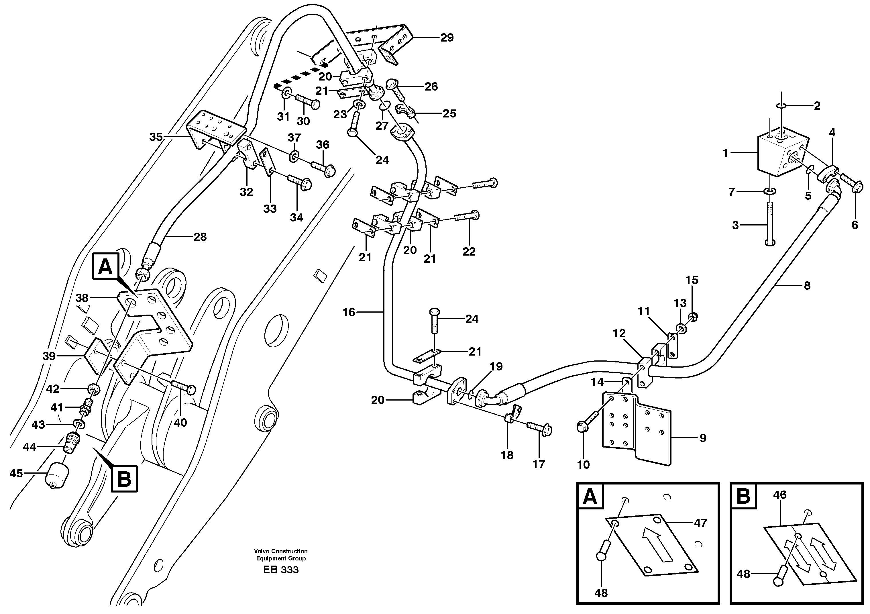 Hydraulic system, return line  80123 — volvo parts diagram