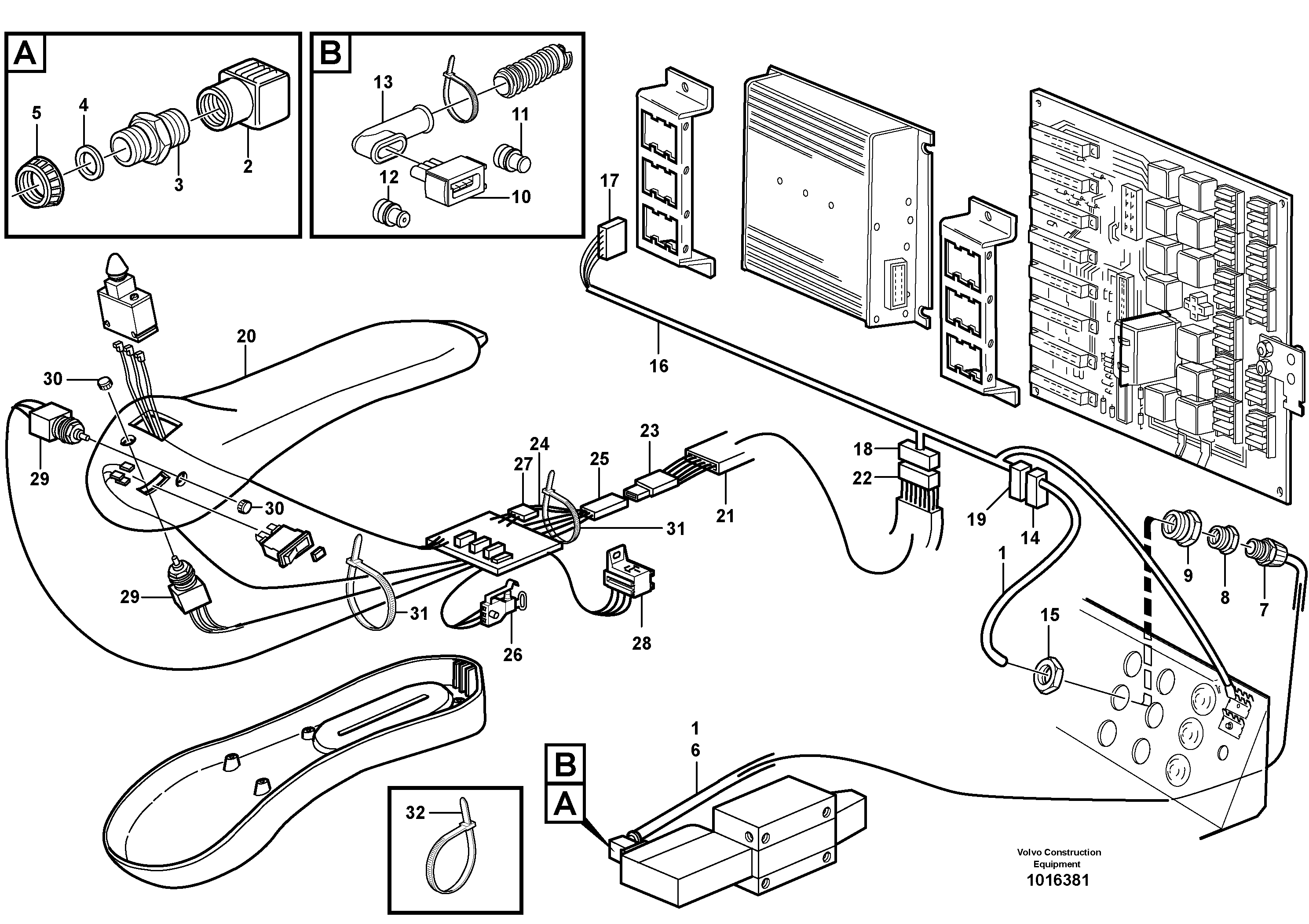 Cable harness, CDC - steering.  80384 — volvo parts diagram