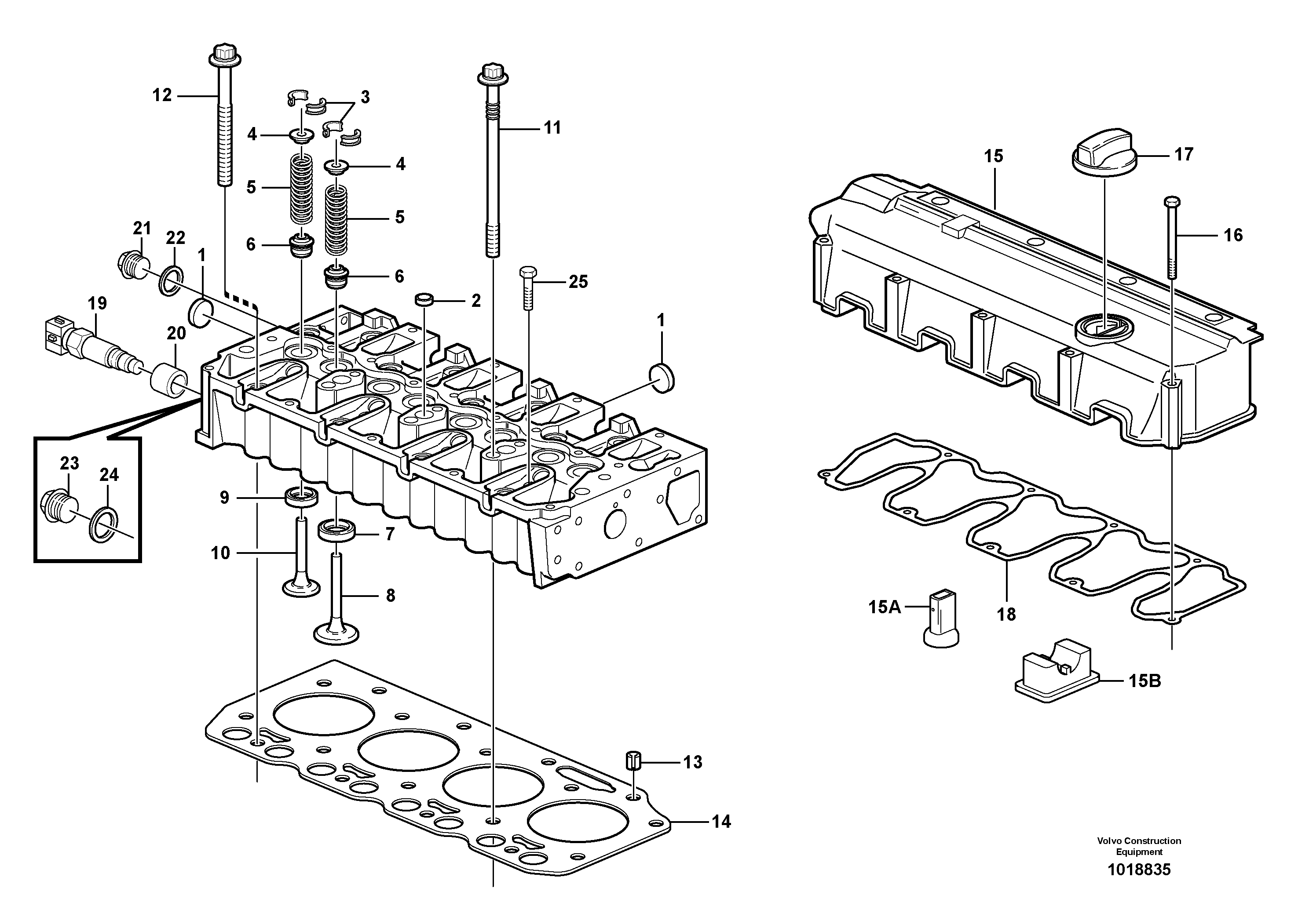 Cylinder head — volvo parts diagram