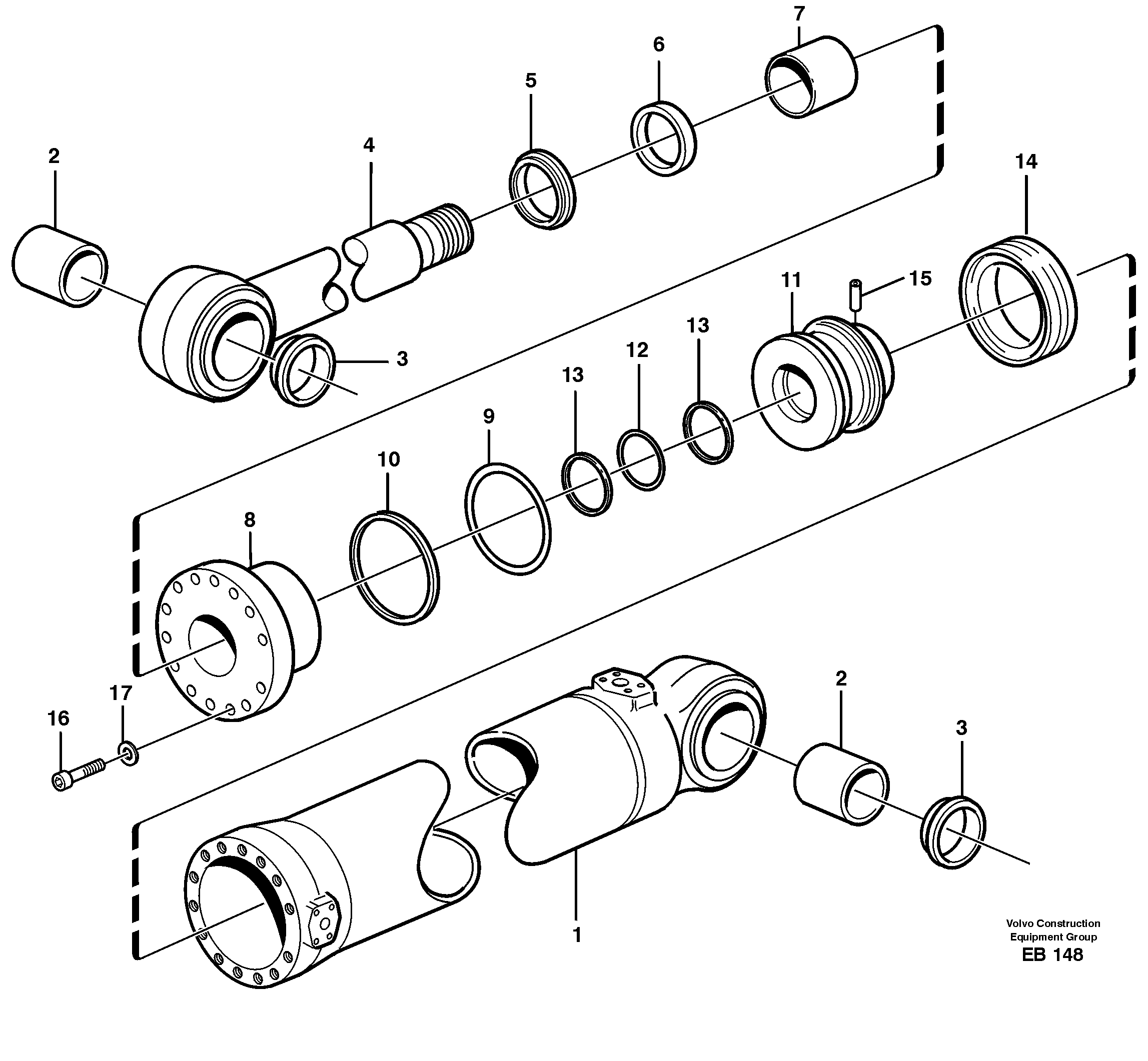 Hydraulic cylinder, tilting — volvo parts diagram