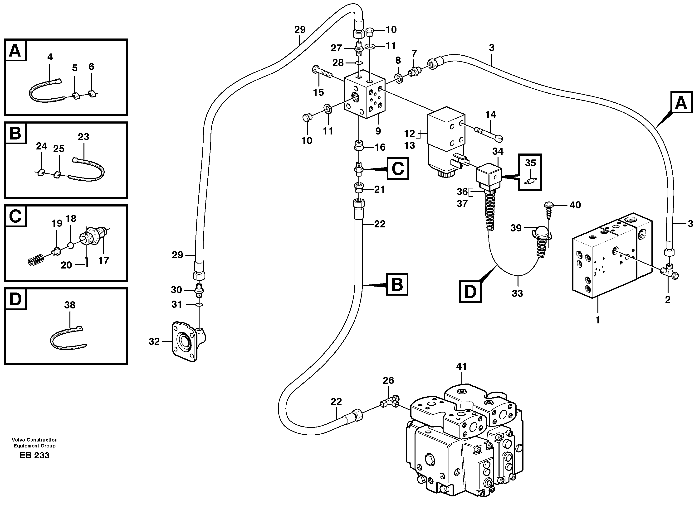 Controls, differential lock  80378 — volvo parts diagram