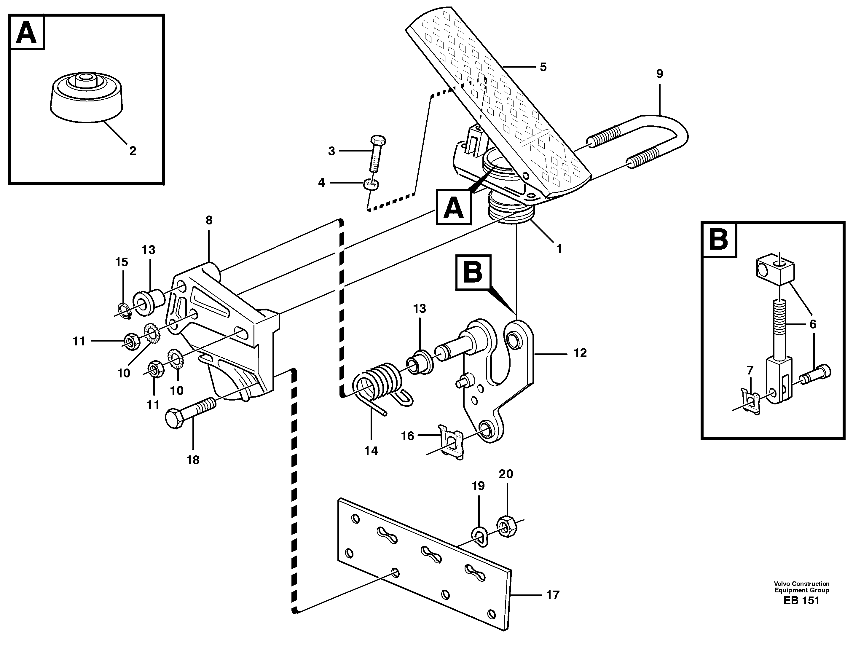 Accelerator pedal — volvo parts diagram