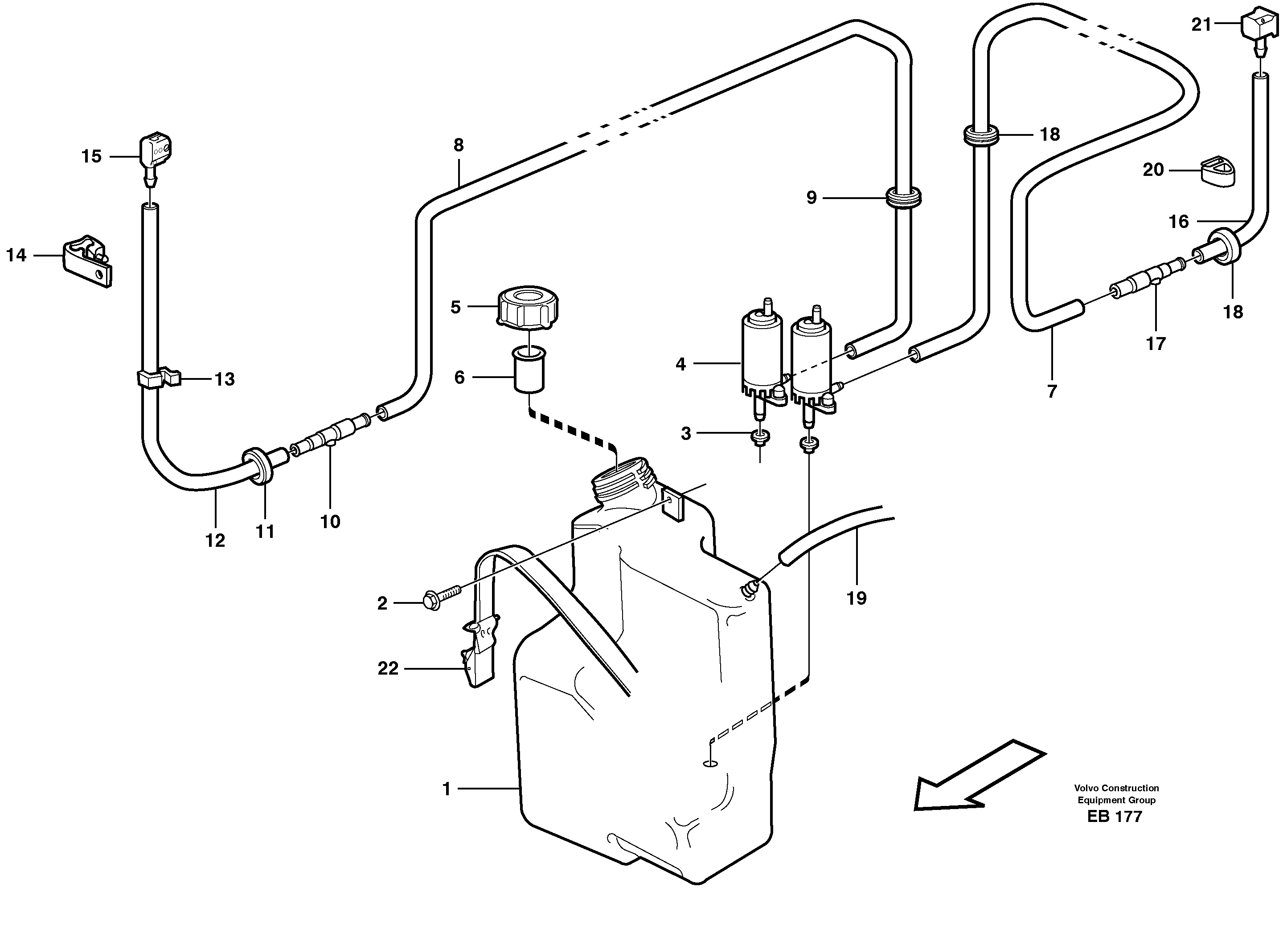 Windshield washer — volvo parts diagram