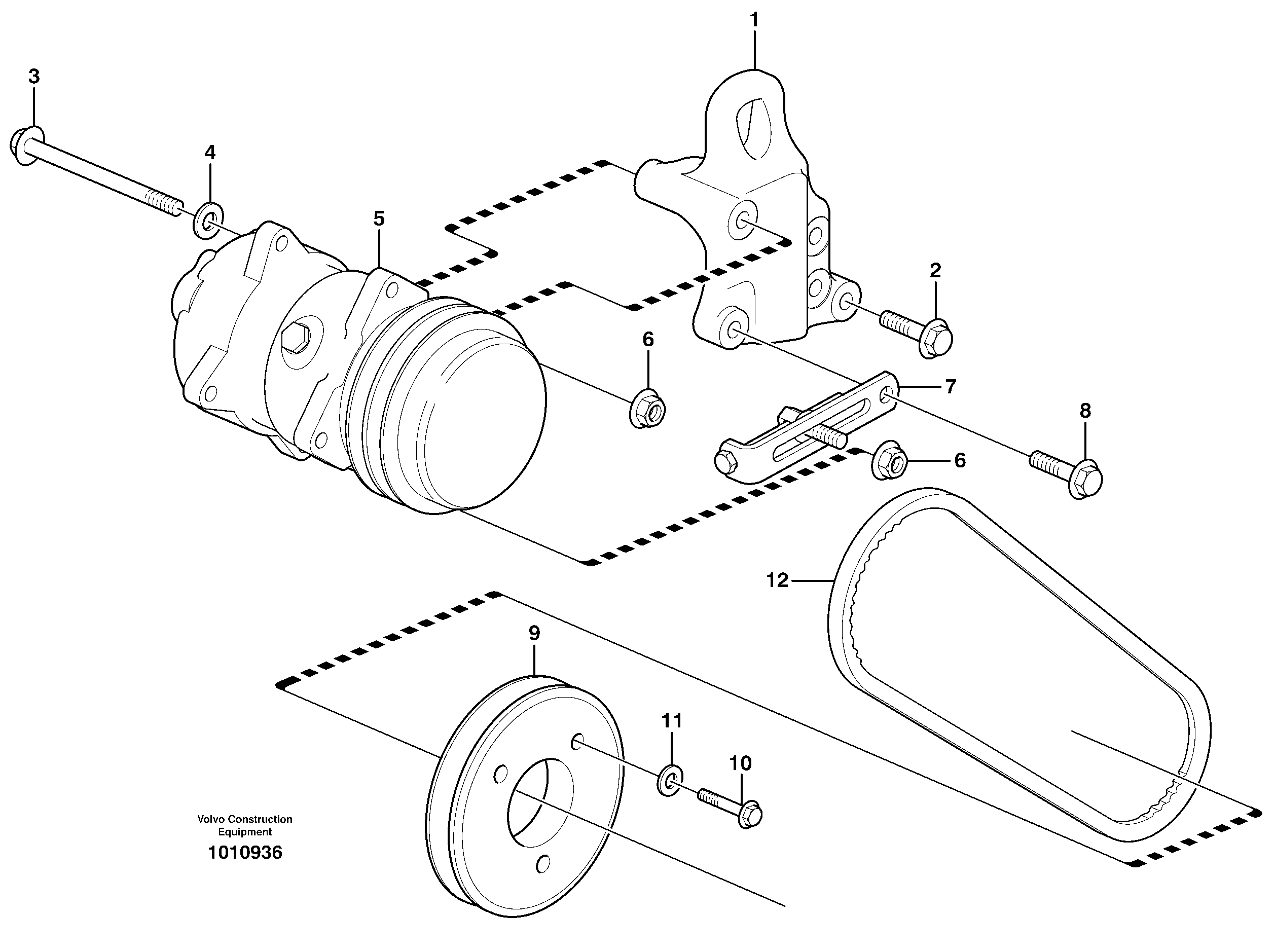 Compressor for cooling agent R134a with fitting parts.  82690, 82903 — volvo parts diagram