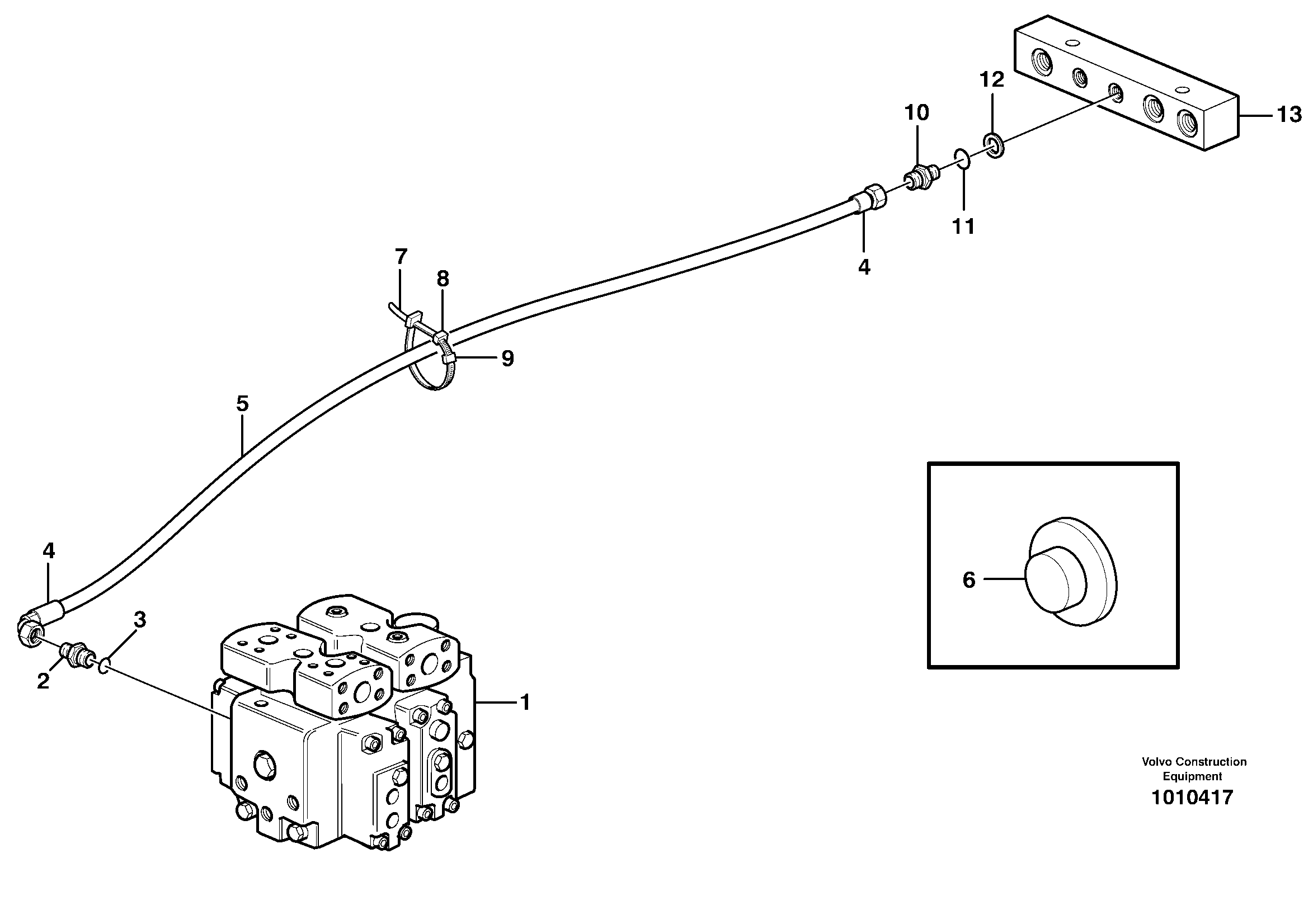 Draining line - control valve — volvo parts diagram
