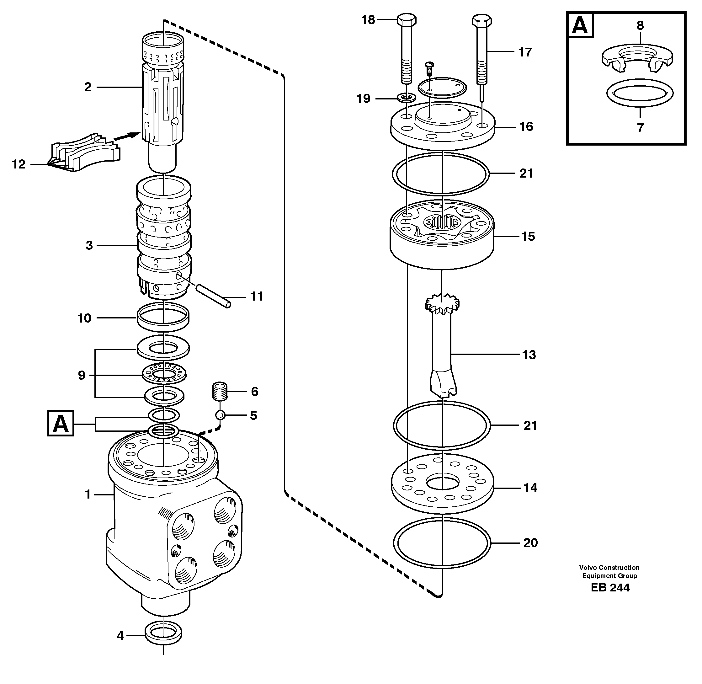 Steering unit — volvo parts diagram