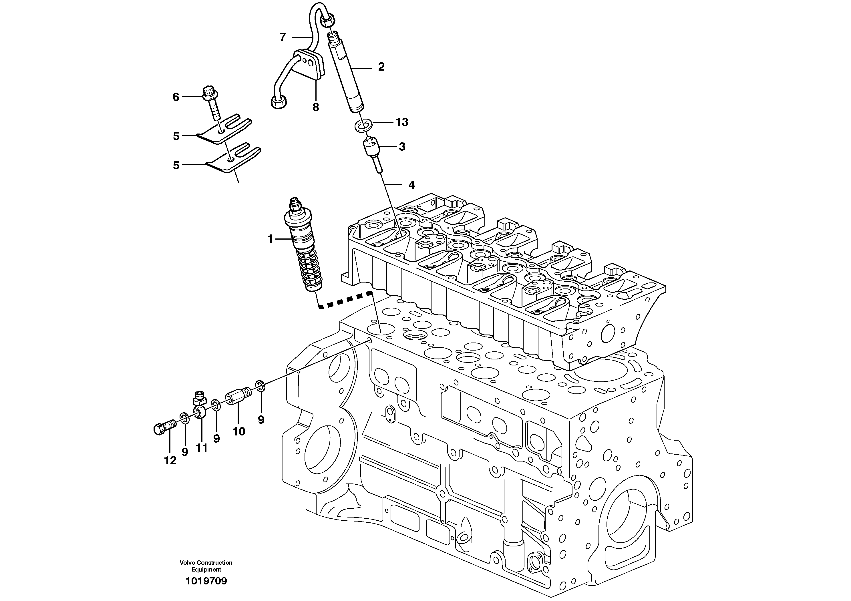 Fuel lines, injectors — volvo parts diagram