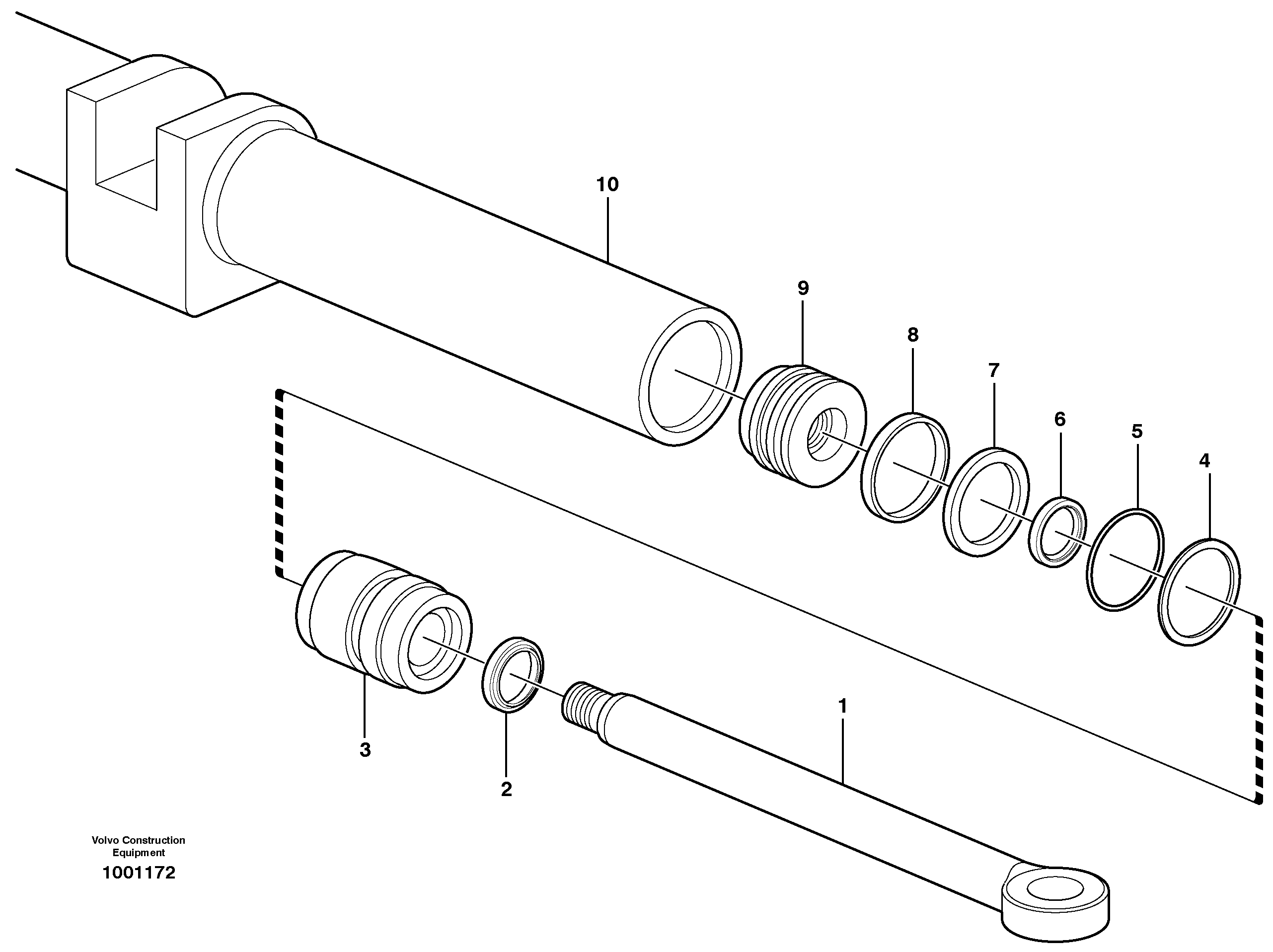 Hydraulic cylinder  93642 — volvo parts diagram