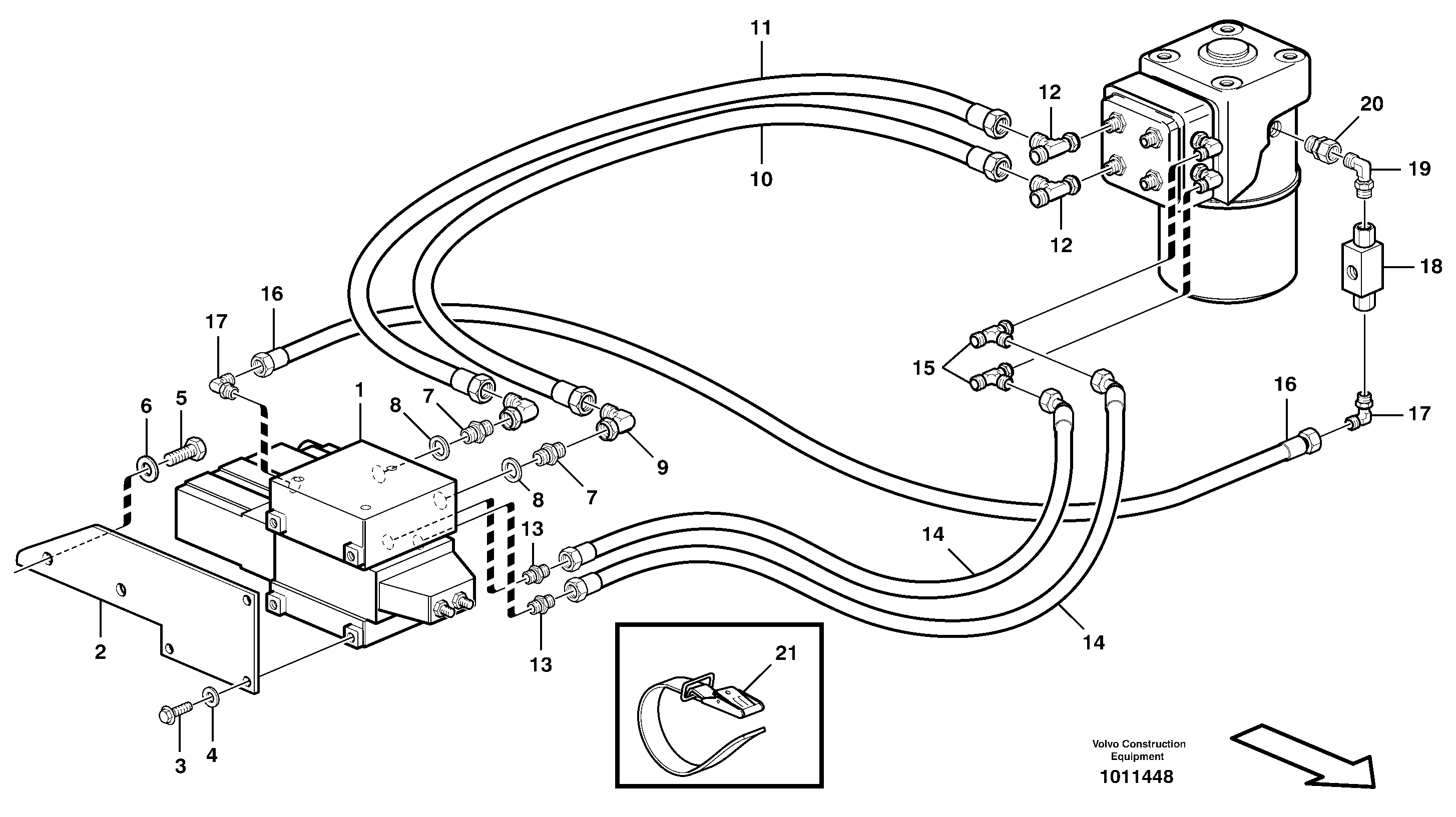 Comfort drive control lever steering  80384 — volvo parts diagram