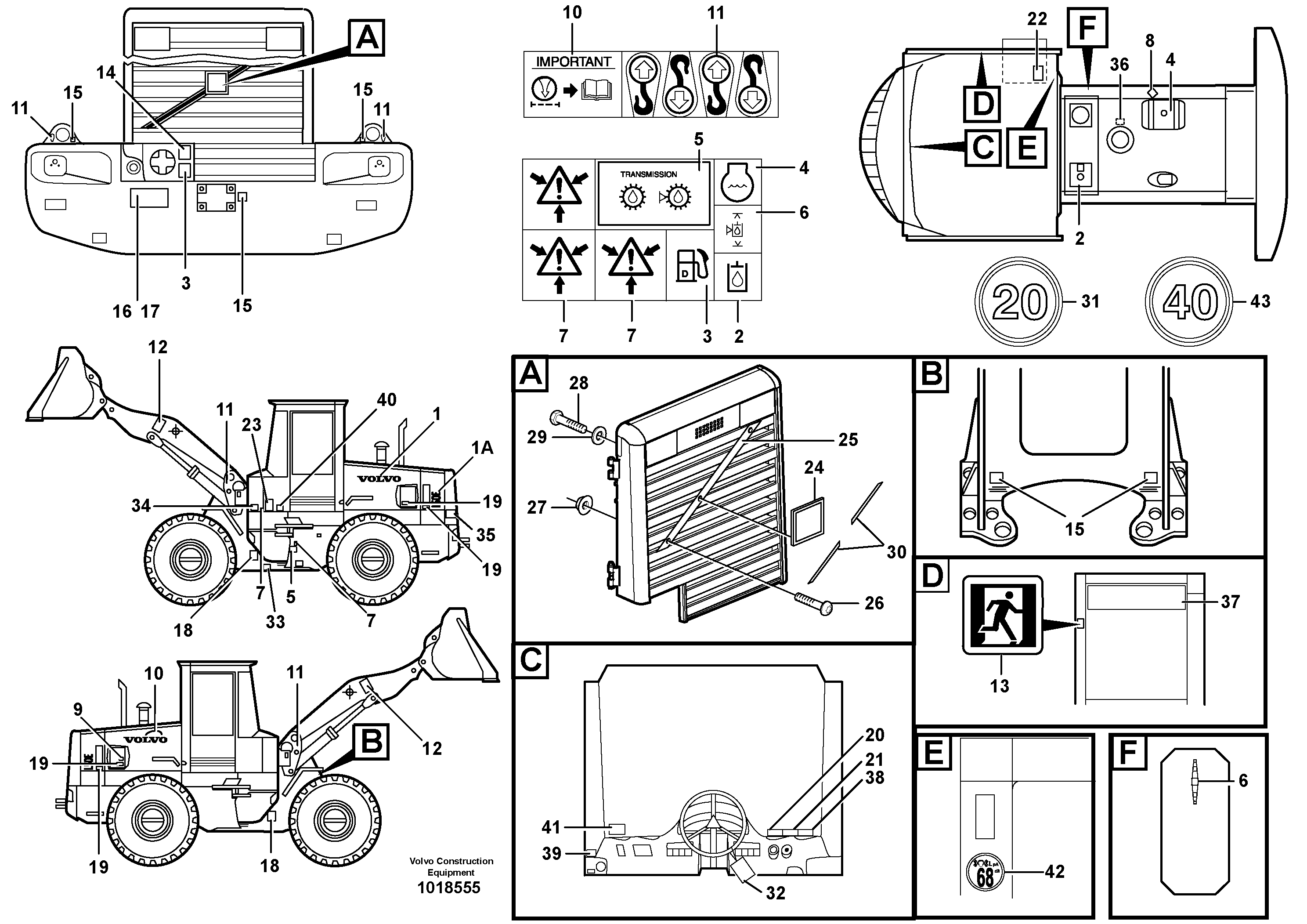 Sign plates and decals — volvo parts diagram
