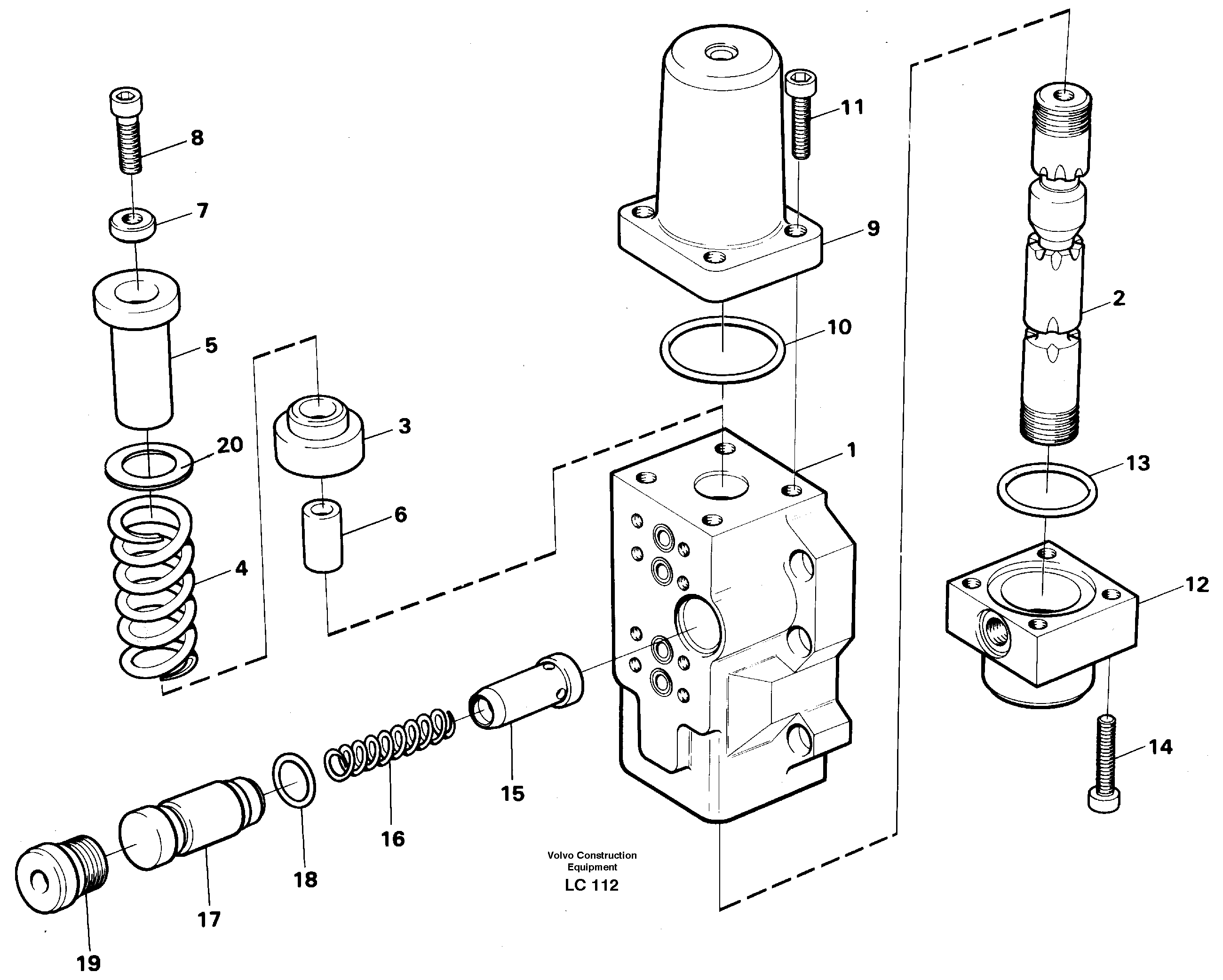 Four-way valve, dipper secondary — volvo parts diagram