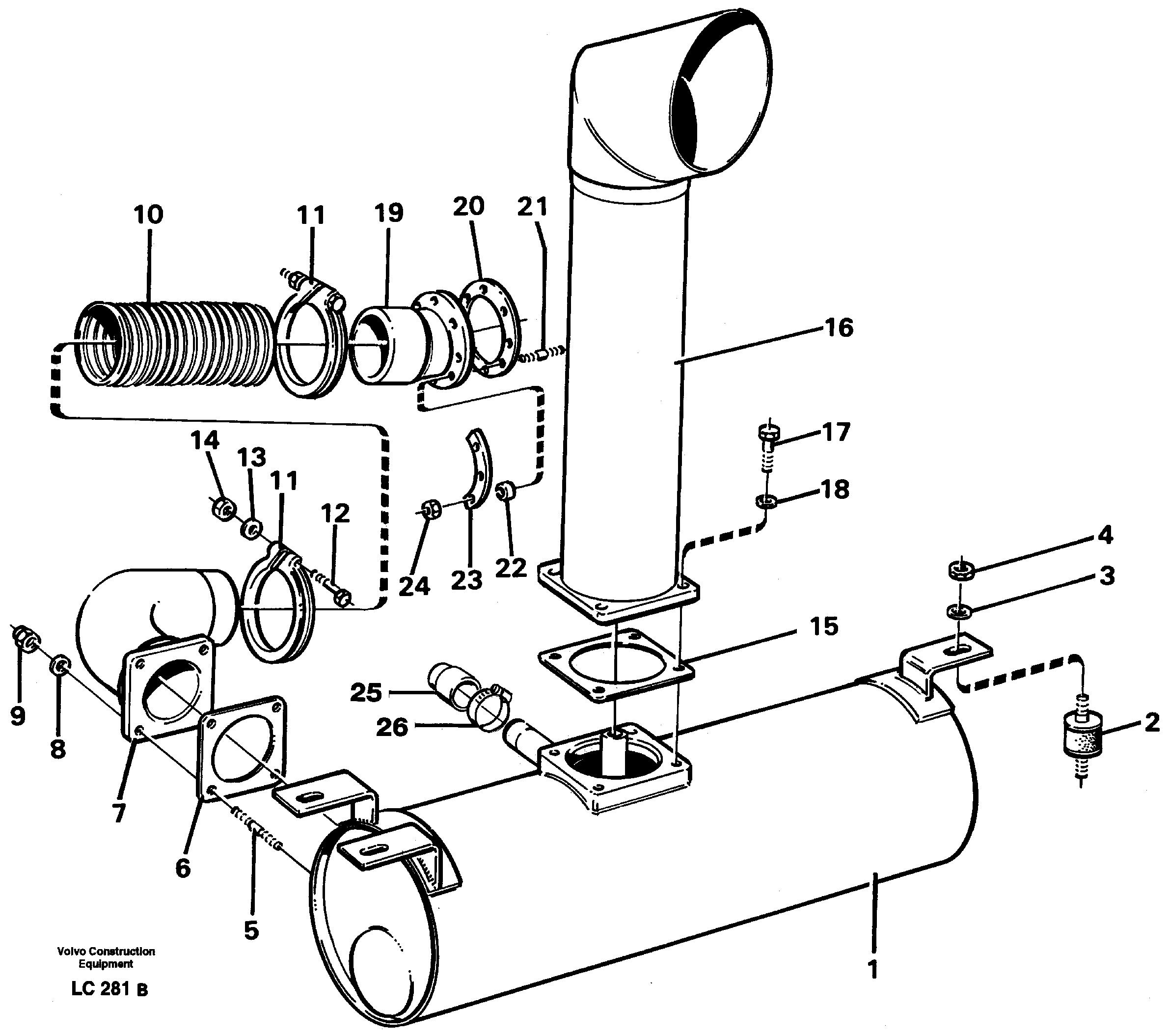 Exhaust system — volvo parts diagram