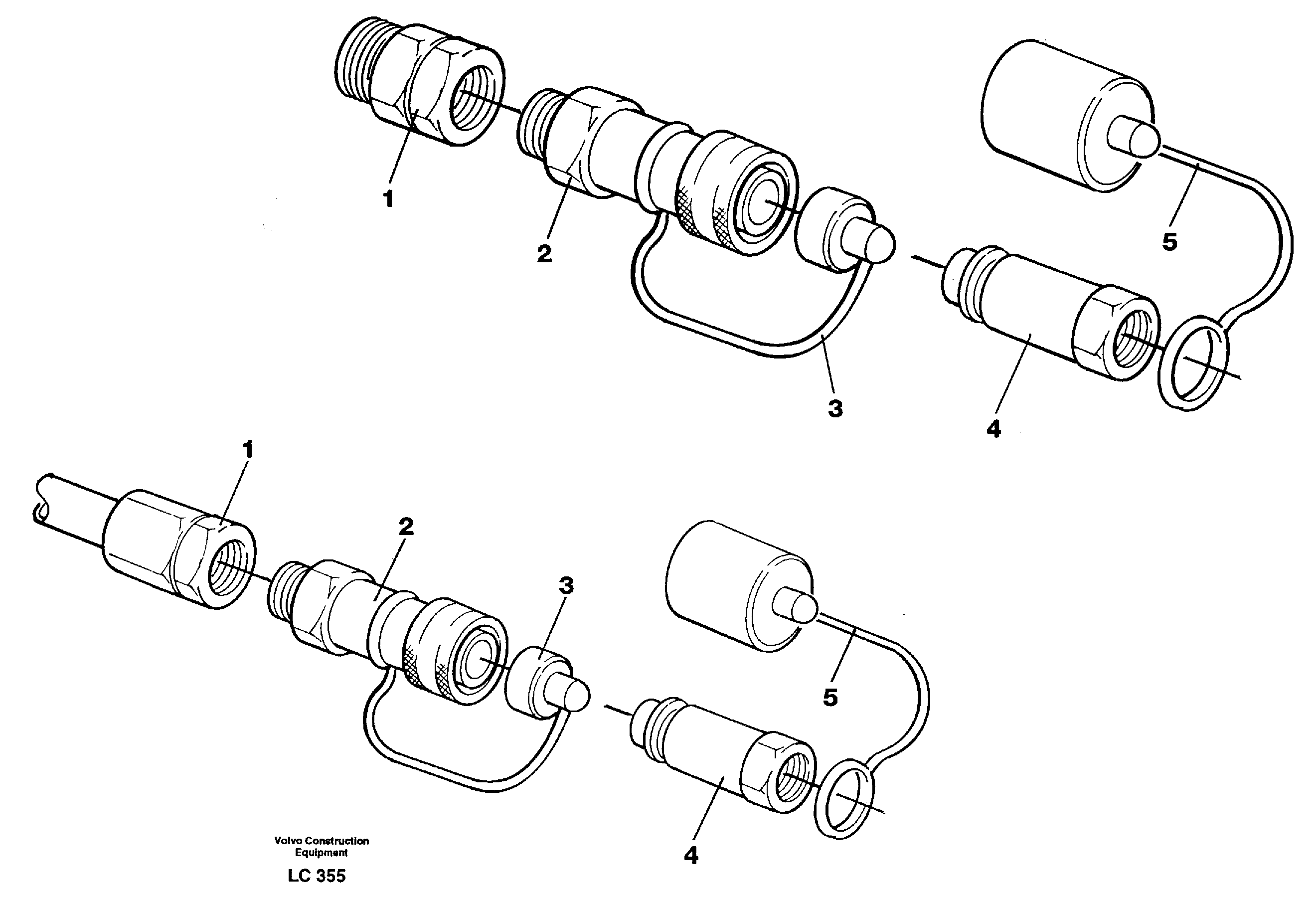 Quick connection kit, aeroquip 1/2" and 1"  14264221 14264226 — volvo parts diagram
