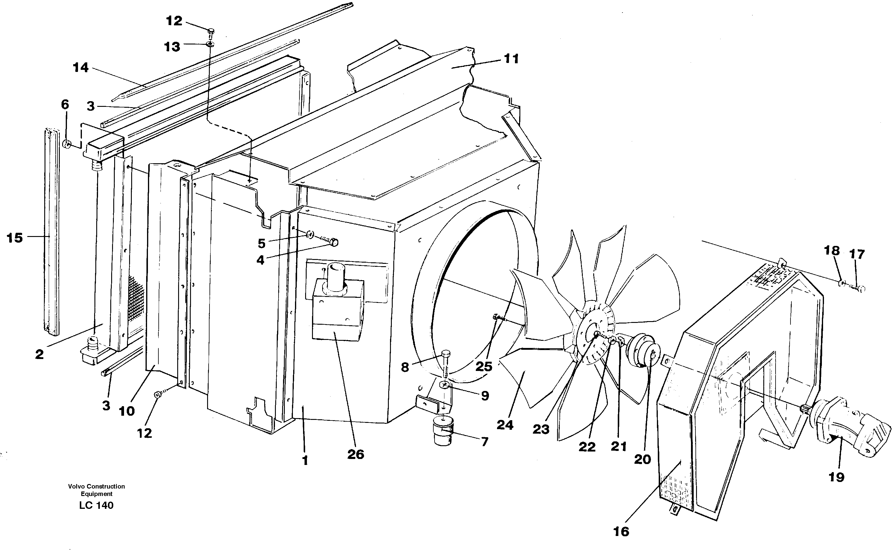 Hydraulic oil cooler — volvo parts diagram