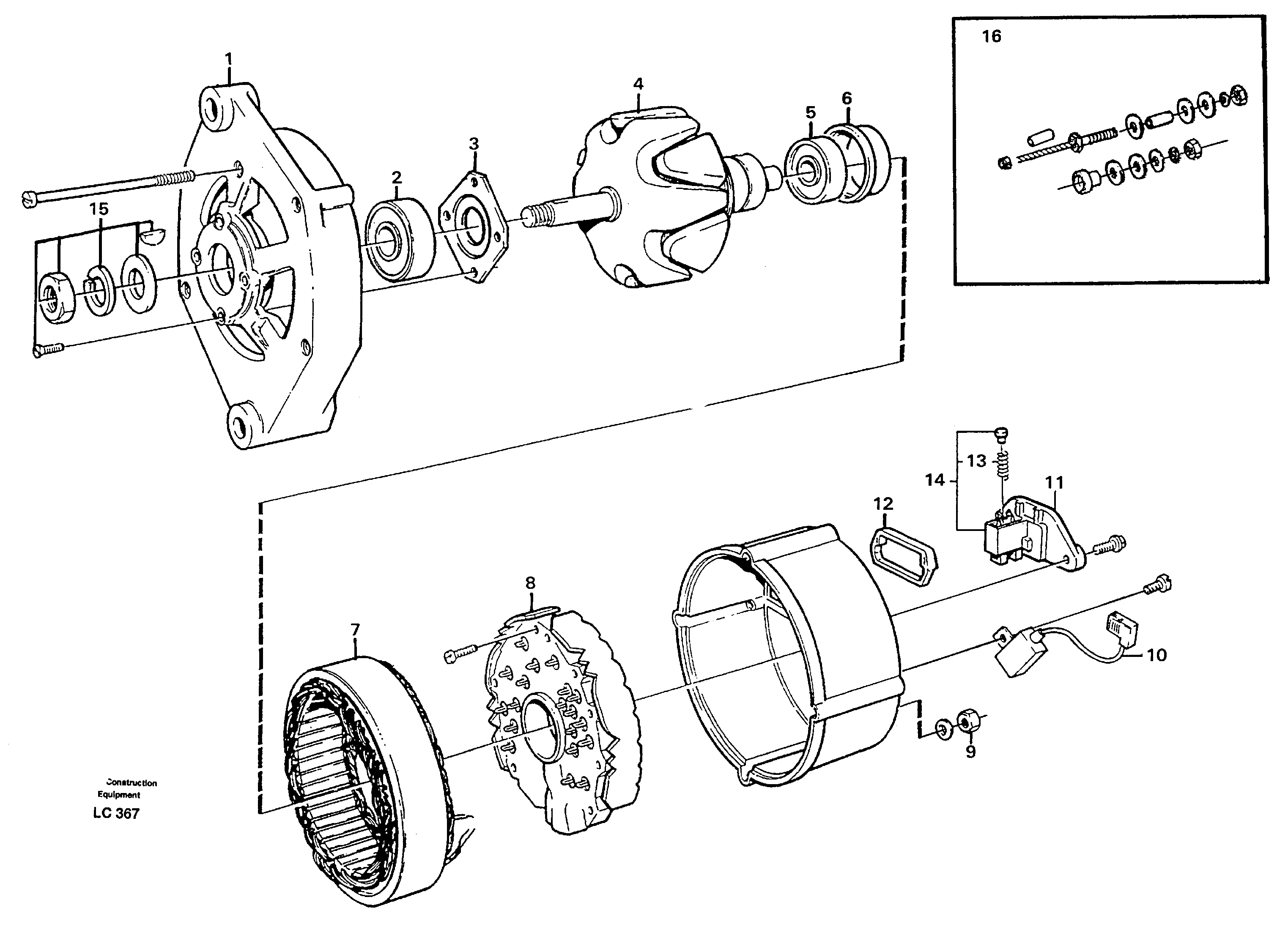 Alternator 14263582 — volvo parts diagram