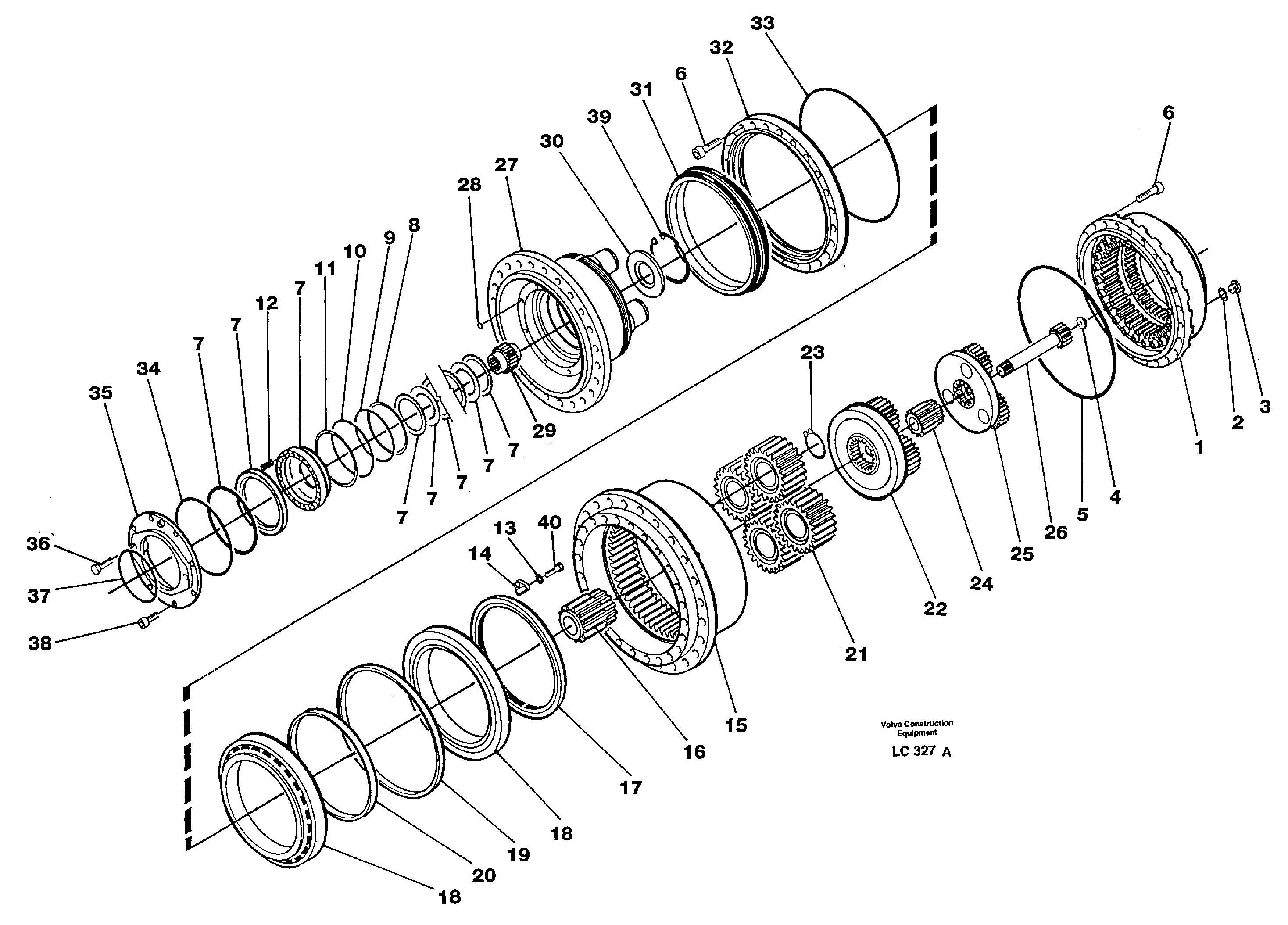 Planetary gear, travel — volvo parts diagram